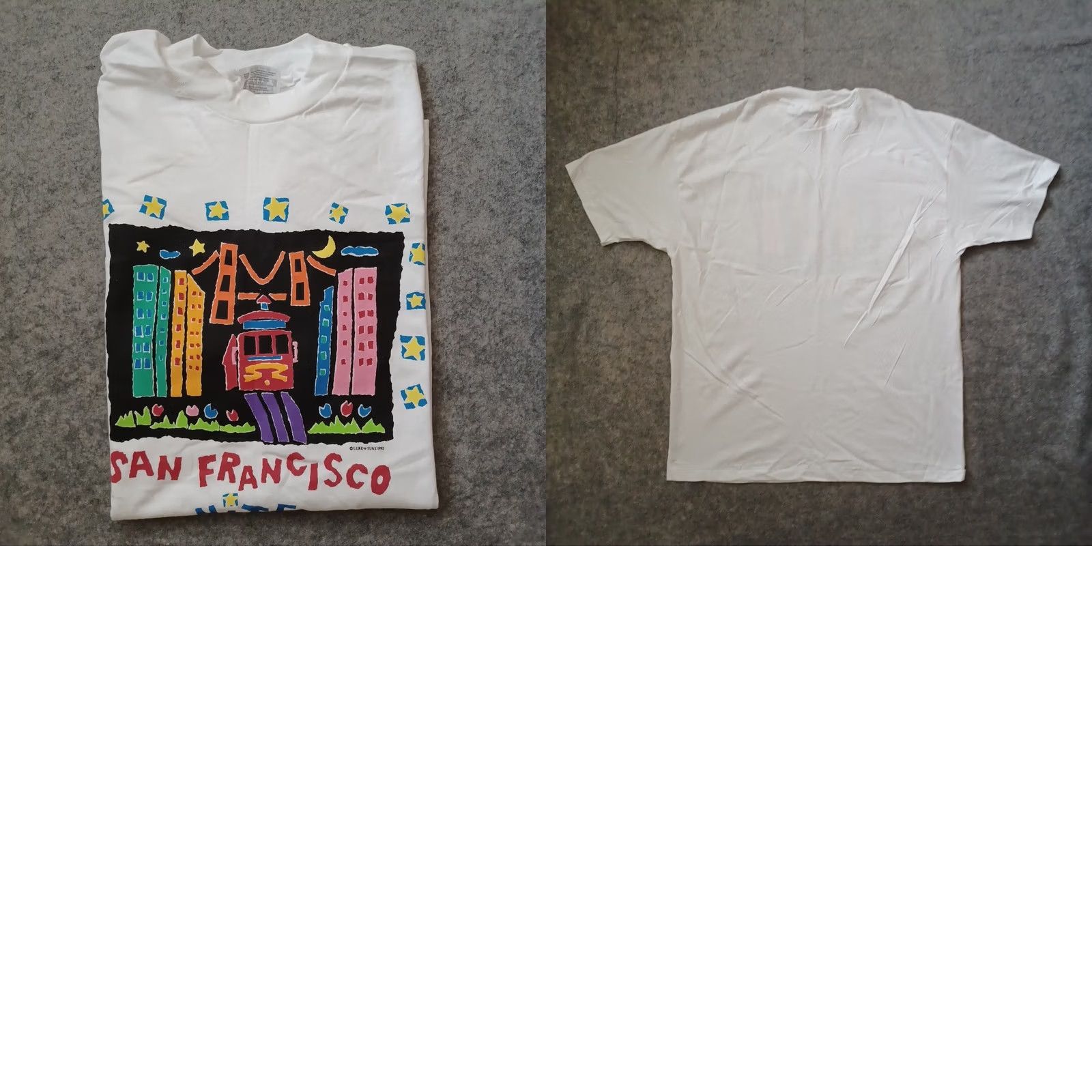 Hanes VINTAGE Hanes Beefy-T T-Shirt Mens XL White USA 1992 San Francisco Nite Graphic Print Shirt Regular Fit XS? Size US XL / EU 56 / 4 - 9 Thumbnail