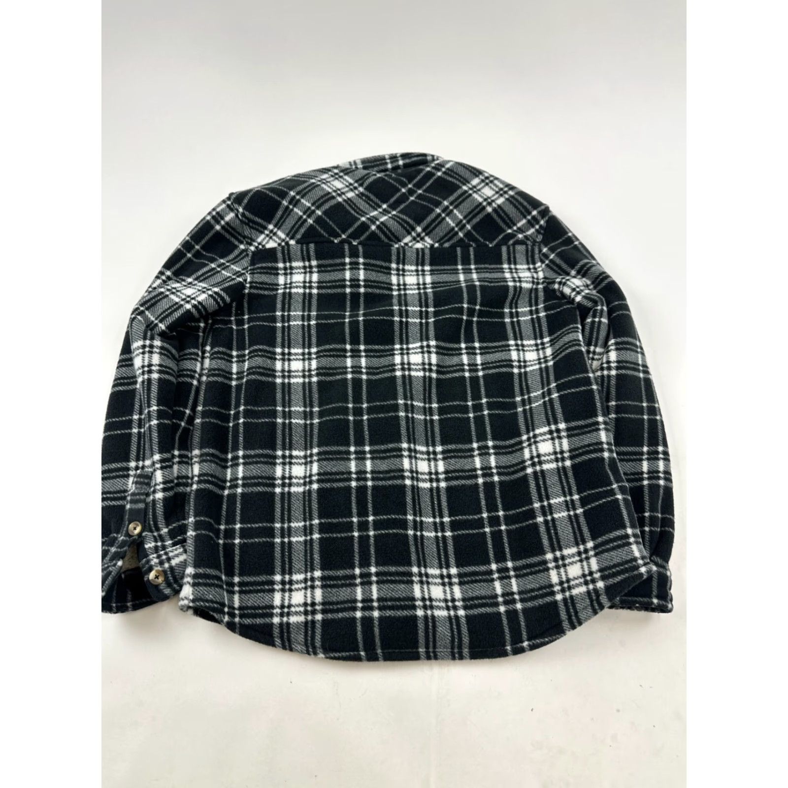 Vintage Sage Collective Shacket Womens Small Black White Plaid Sherpa Lined Button Front Size S / US 4 / IT 40 - 2 Thumbnail