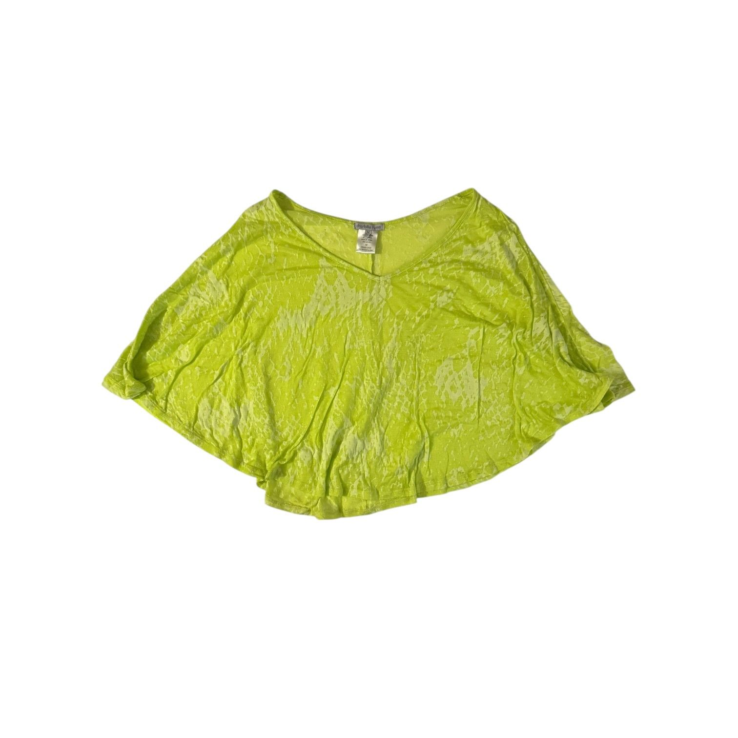 Other Charlotte Russe Women’s Sheer Neon Green Crop Top – Medium Size M / US 6-8 / IT 42-44 - 1 Thumbnail