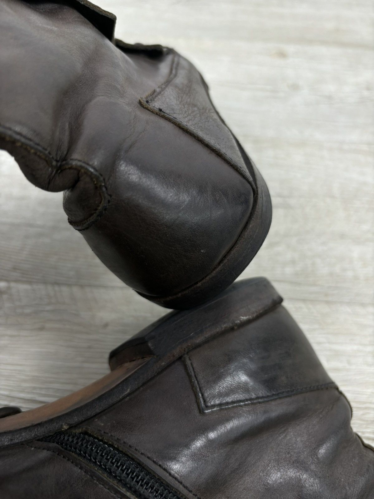 CYDWOQ RARE RUGGED Hand Made USA Leather Knee High Hessian Boots 38 Size US 8 / IT 38 - 23 Thumbnail