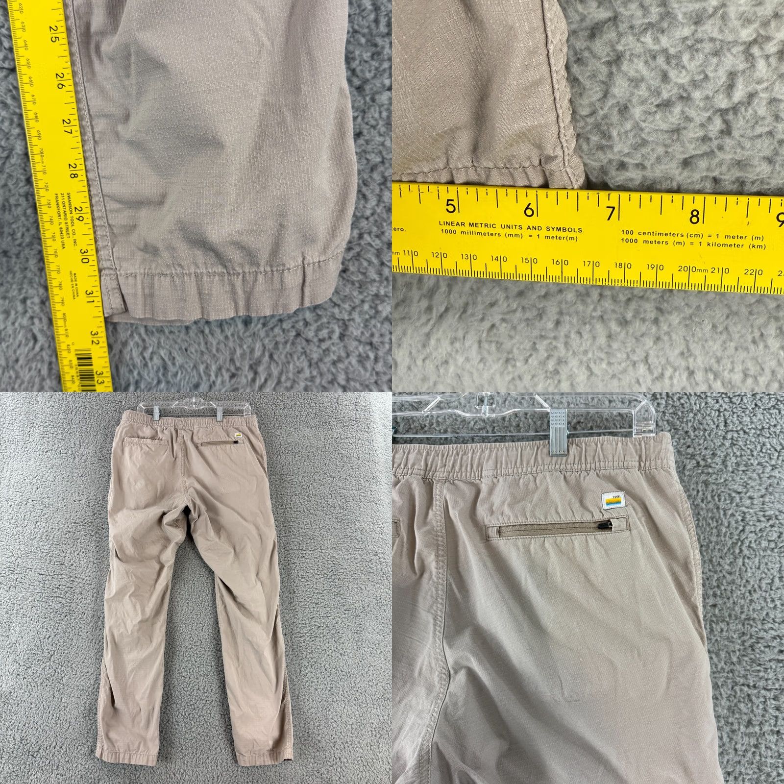 Vuori Vuori Ripstop Pants Mens Large Beige Straight Leg Hiking Outdoor Lightweight Size US 33 - 9 Thumbnail