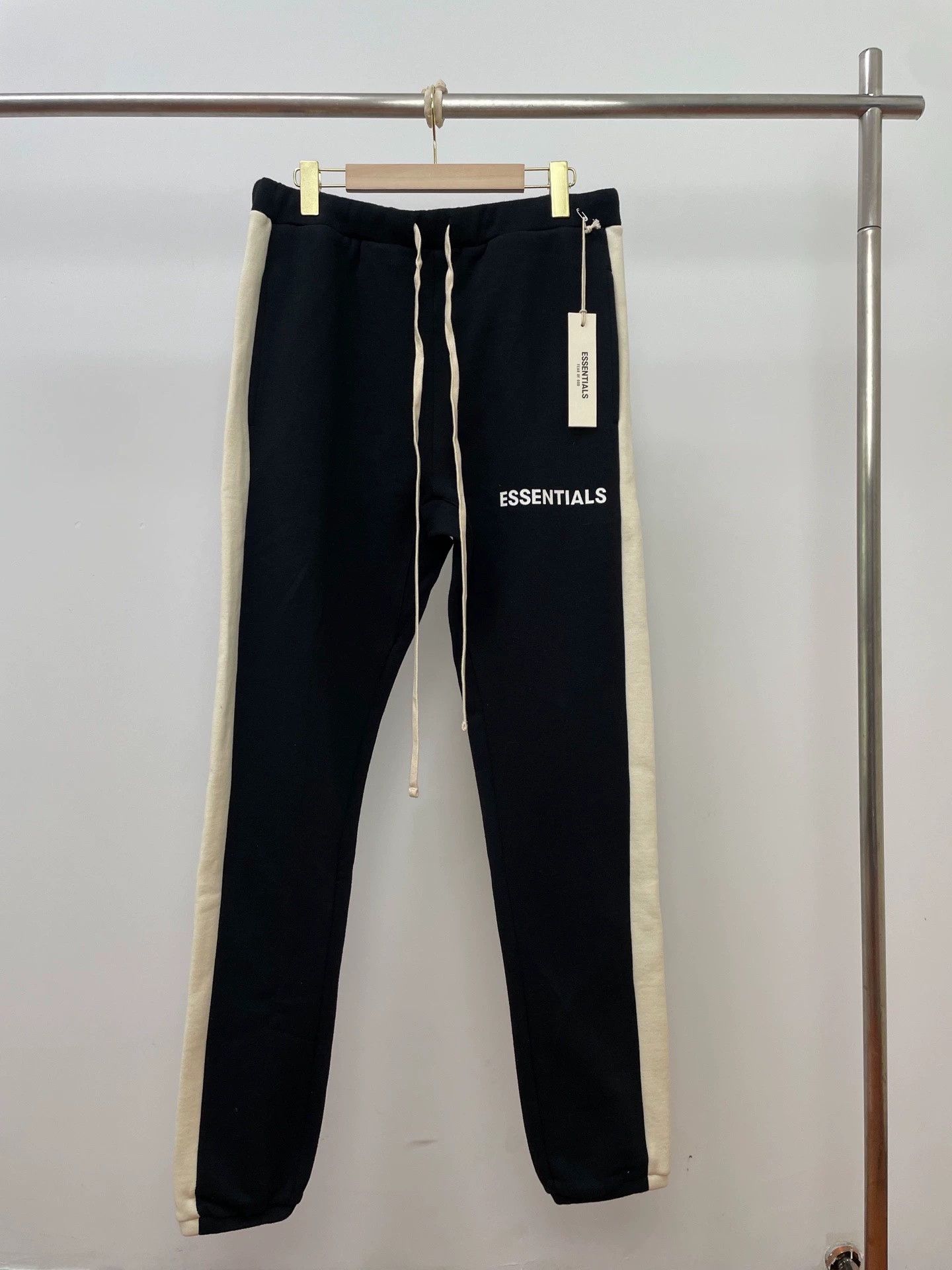 Essentials Essentials Black Track Pants M (off-white side stripes) Size 27" / US 4 / IT 40 - 1 Thumbnail