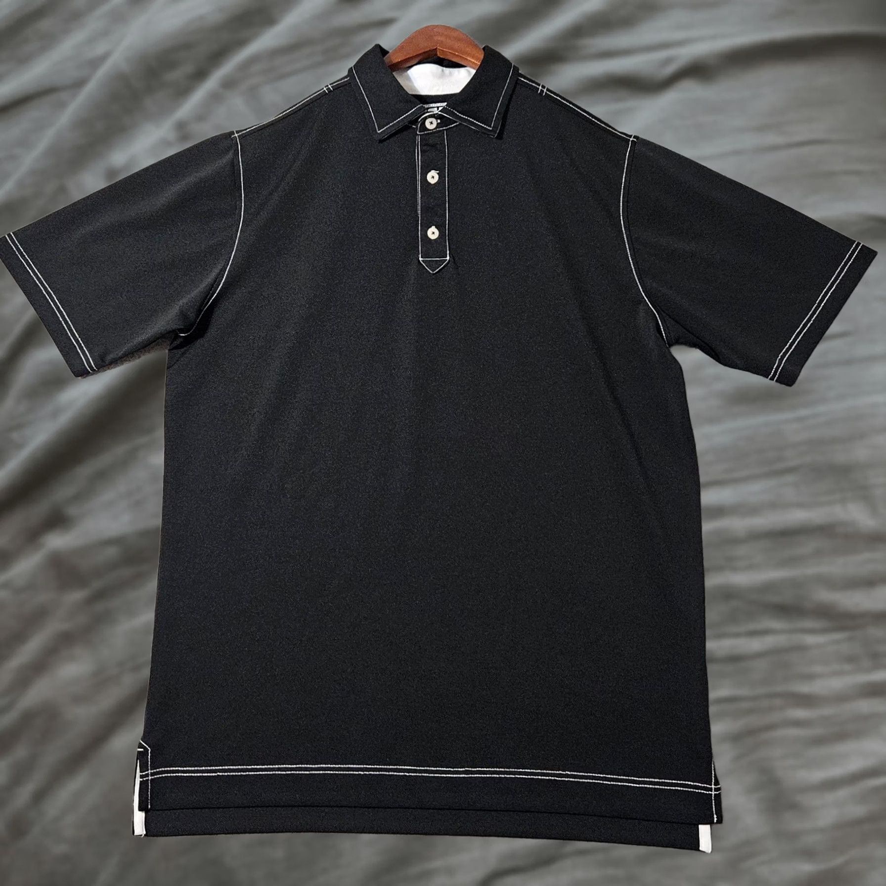Footjoy FOOTJOY Performance Golf Polo Shirt Large Black Athletic Fit Men's Solid Size US L / EU 52-54 / 3 - 1 Thumbnail
