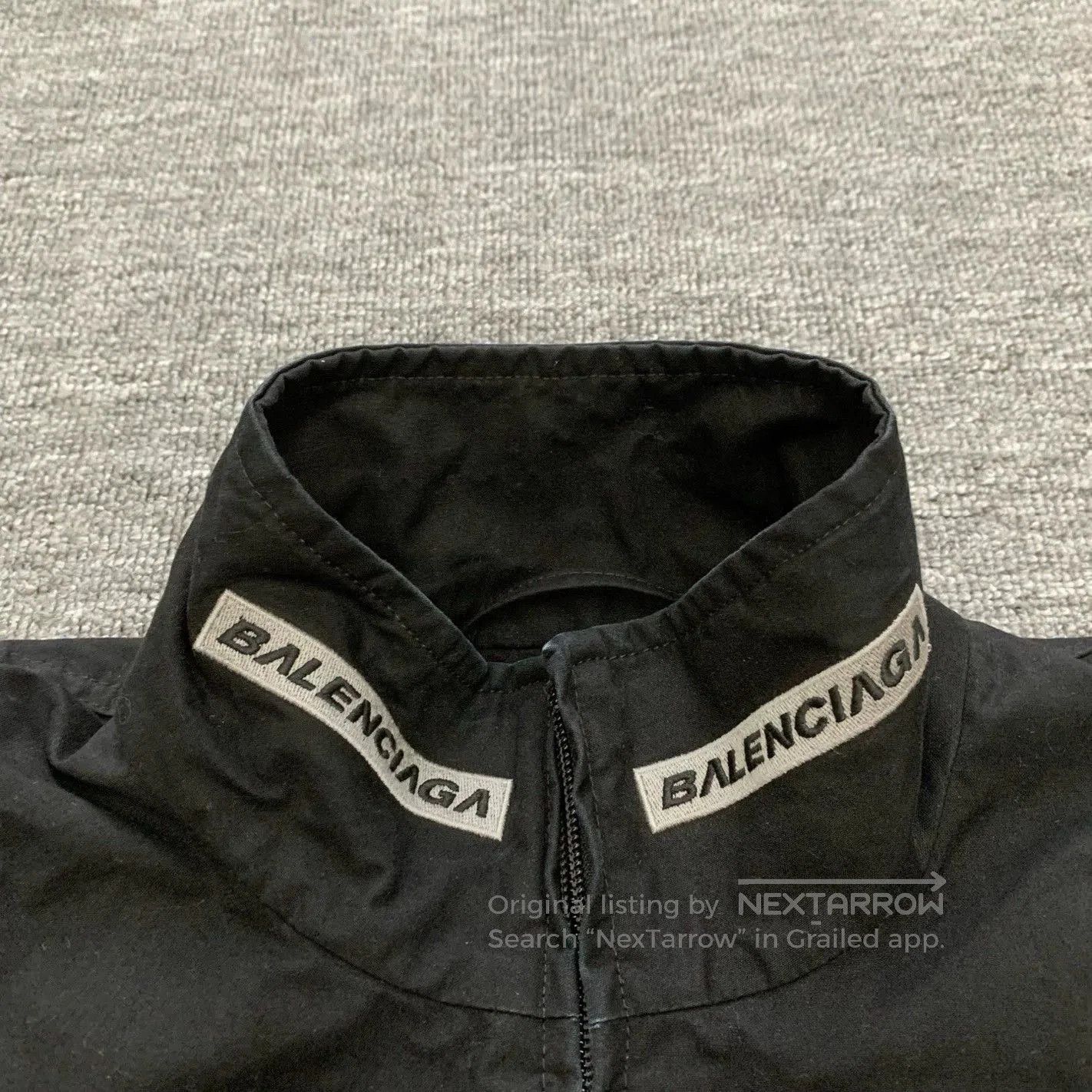 Balenciaga black logo racing jacket by Balenciaga. Size US XS / EU 42 / 0 - 8 Thumbnail