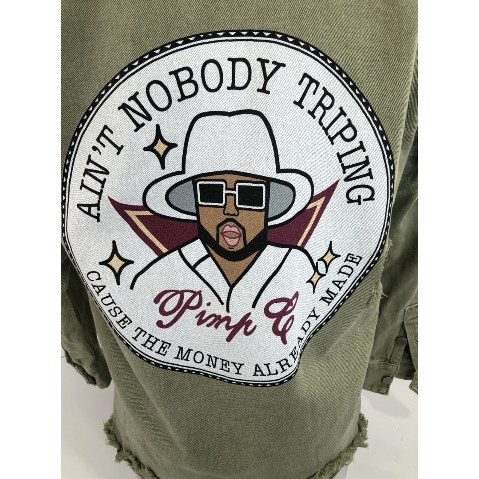 Denime PIMP C / AINT NOBODY TRIPPING Denim Shirt Jacket Unisex Green M Vintage Very Rare Shirt Jacket Mens Size M / US 6-8 / IT 42-44 - 2 Thumbnail