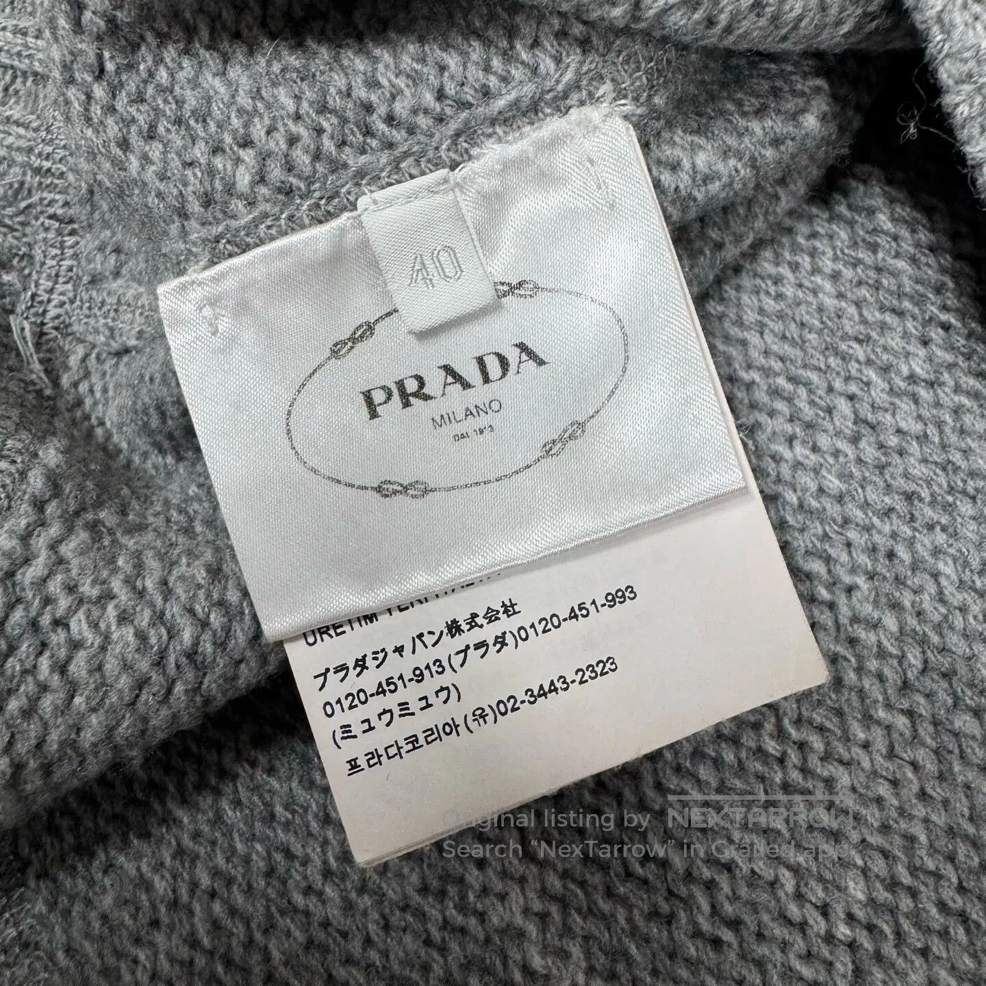 Prada Prada Wool badge jacquard round-neck sweater| Size US XXS / EU 40 - 7 Thumbnail