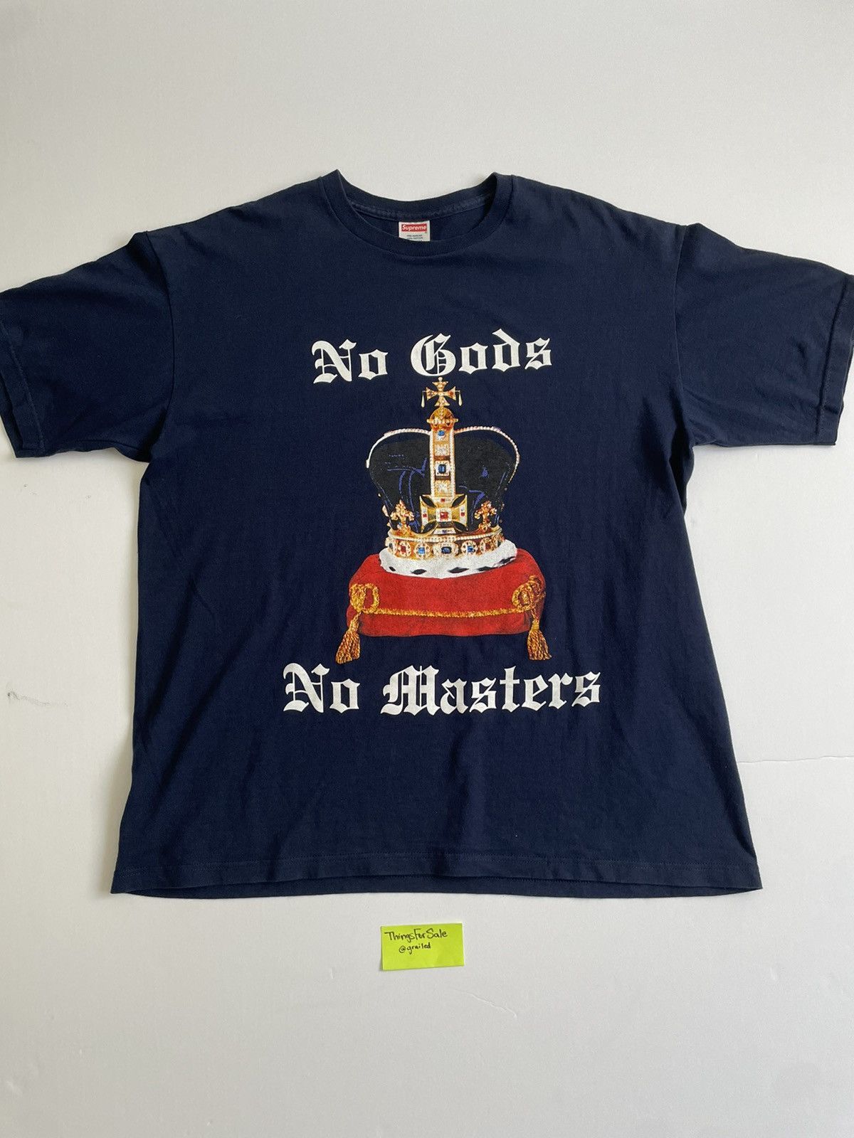【'09】Supreme No Gods No Masters Tee L Supreme × Vintage Supreme No Gods No Masters 2008 Crown Shirt Navy