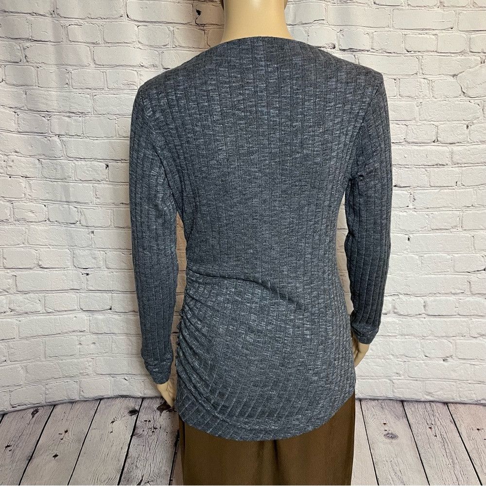 Michael Stars Michael Stars Ribbed Long Sleeve Ruched One Side Rayon Swea Size ONE SIZE - 5 Thumbnail