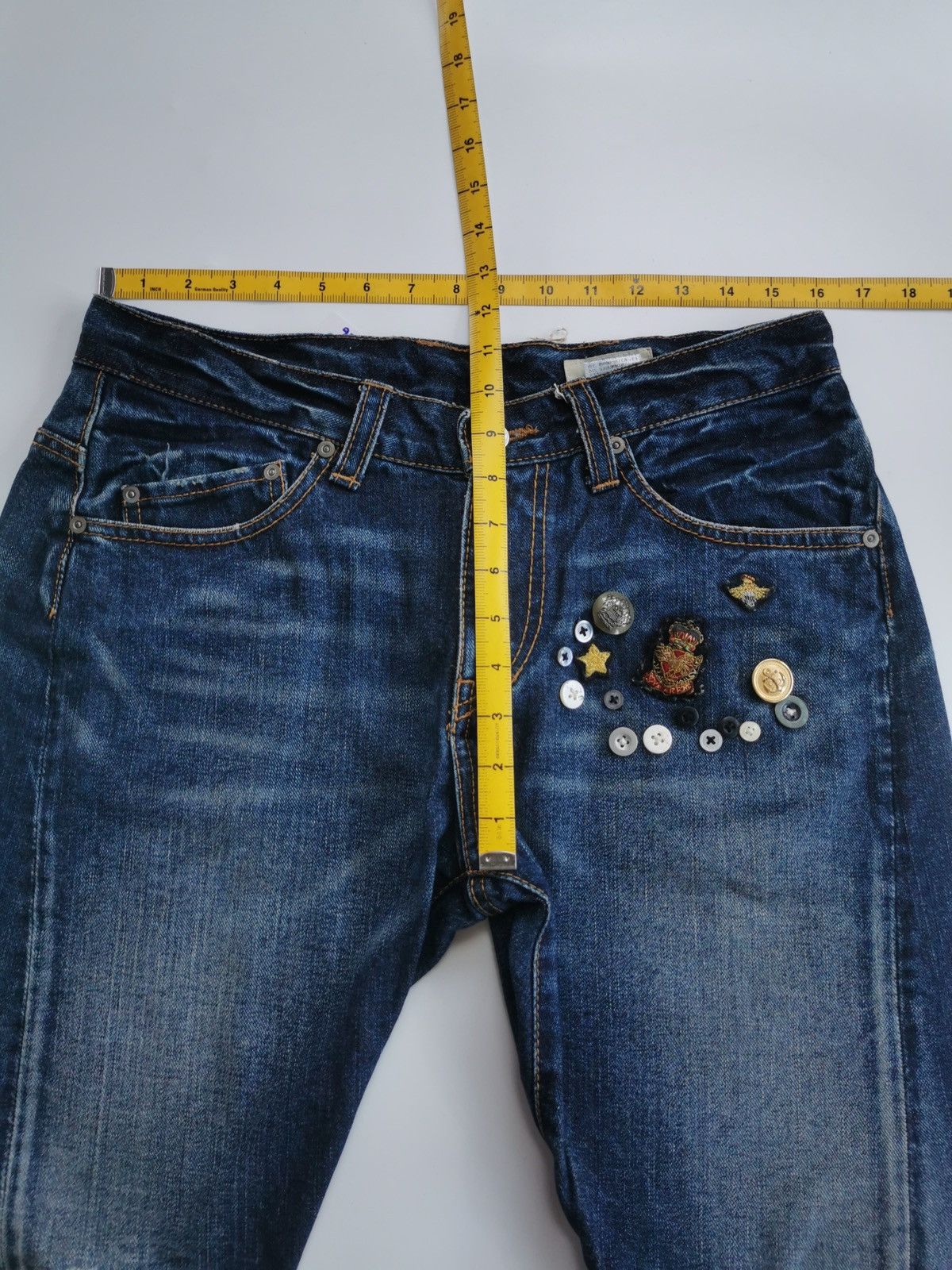 Japanese Brand Double Name Japan Twist Leg Buttons Tapered Jeans Size US 32 / EU 48 - 9 Thumbnail
