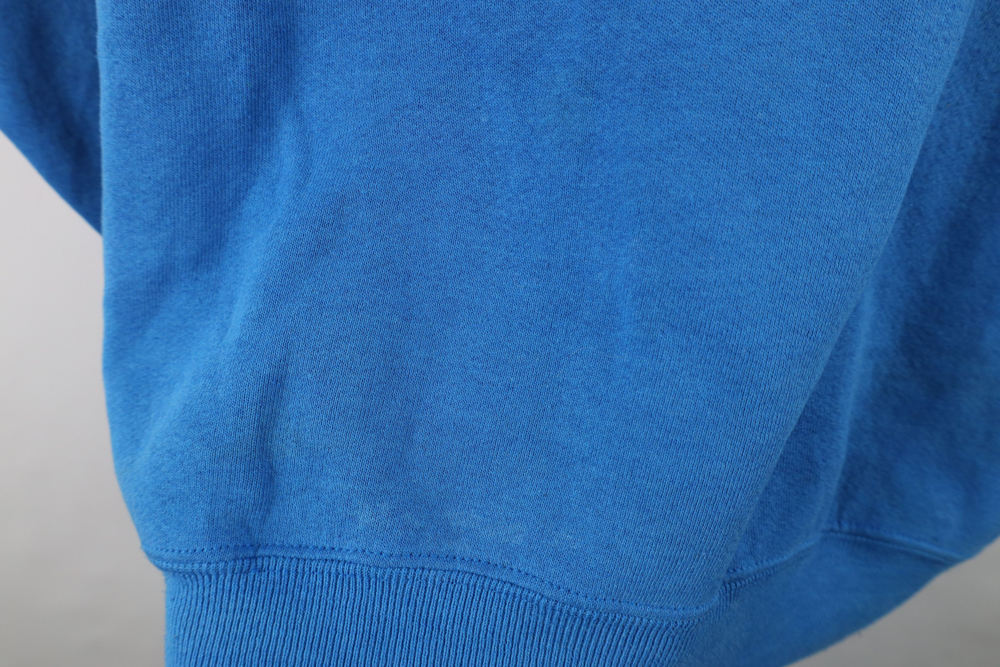Vintage Vintage 90s Streetwear Blank Heavy Crewneck Sweatshirt Blue Size XL / US 12-14 / IT 48-50 - 8 Thumbnail