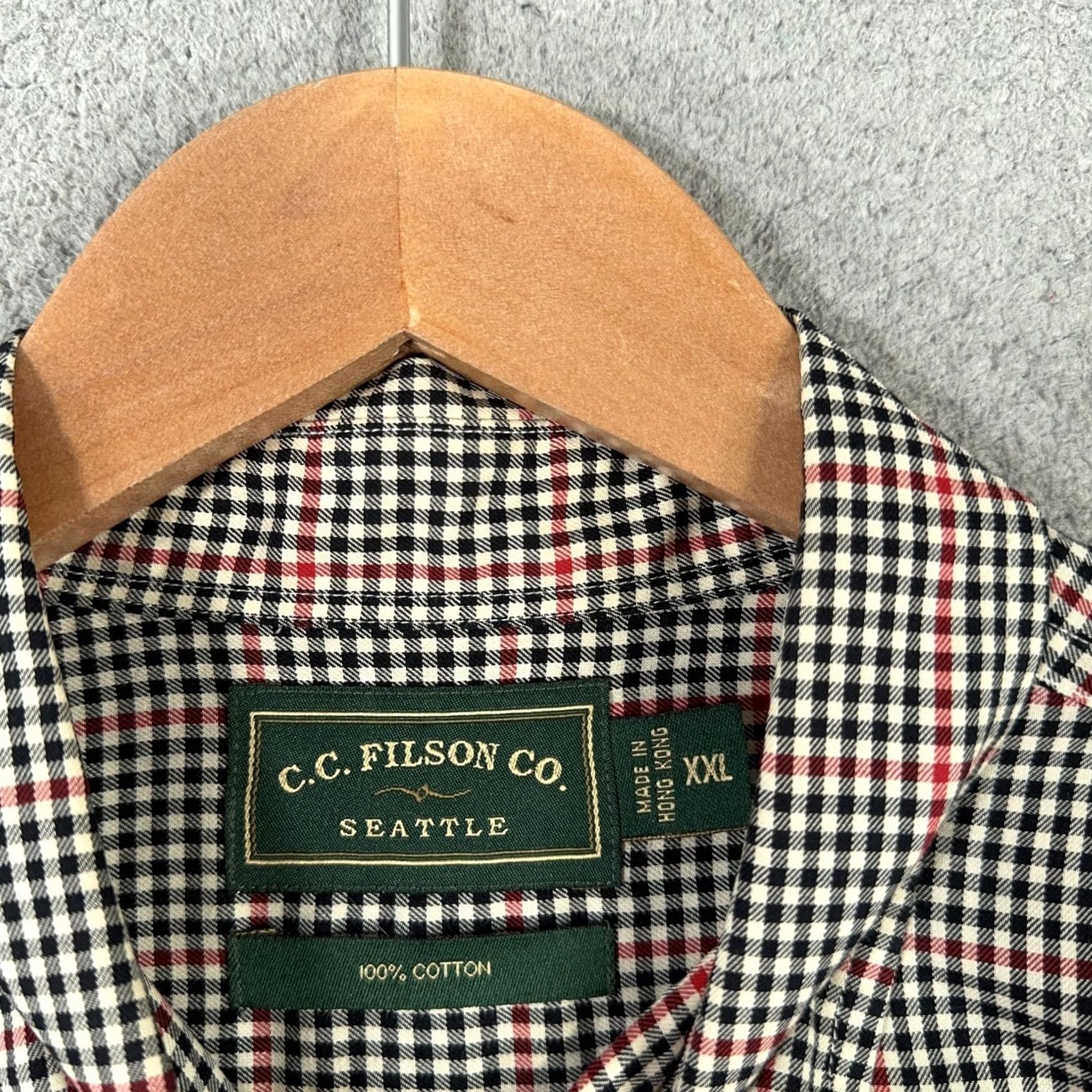 Filson VINTAGE Filson Shirt Mens 2XL Plaid Button-Up Long Sleeve Black Red Tartan Heritage Gun Club Check Mens Size US XXL / EU 58 / 5 - 3 Thumbnail