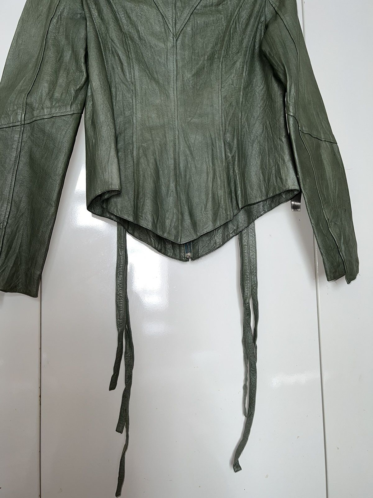 Japanese Brand DOHO vintage dark green leather jacket 💚 Size S / US 4 / IT 40 - 4 Thumbnail