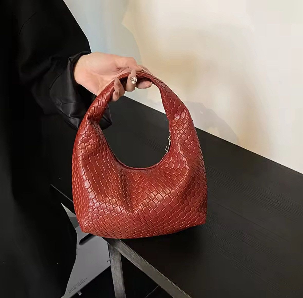 Japanese Brand PU Leather Small Top-handle Shoulder Bag Size ONE SIZE - 1 Thumbnail