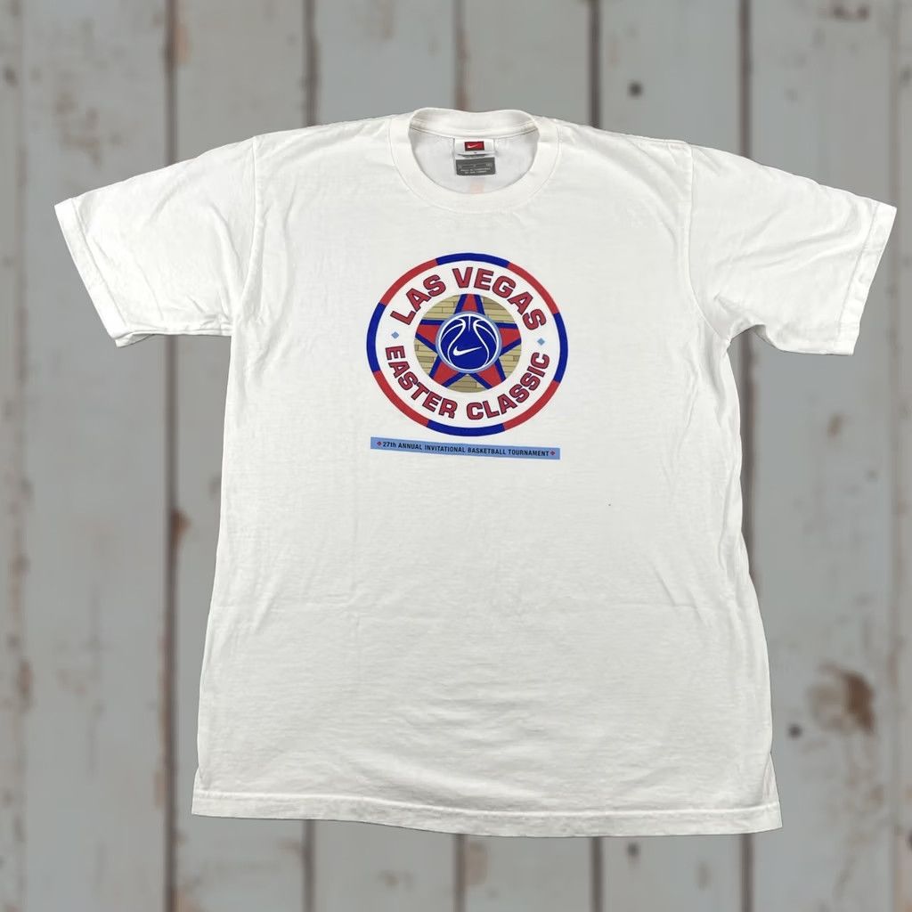 Nike VINTAGE Nike S Tee White Las Vegas Easter Classic 27th Invitational Basketball Tournament Mens Shirt S White Basketball Classic 90s Size US S / EU 44-46 / 1 - 1 Thumbnail