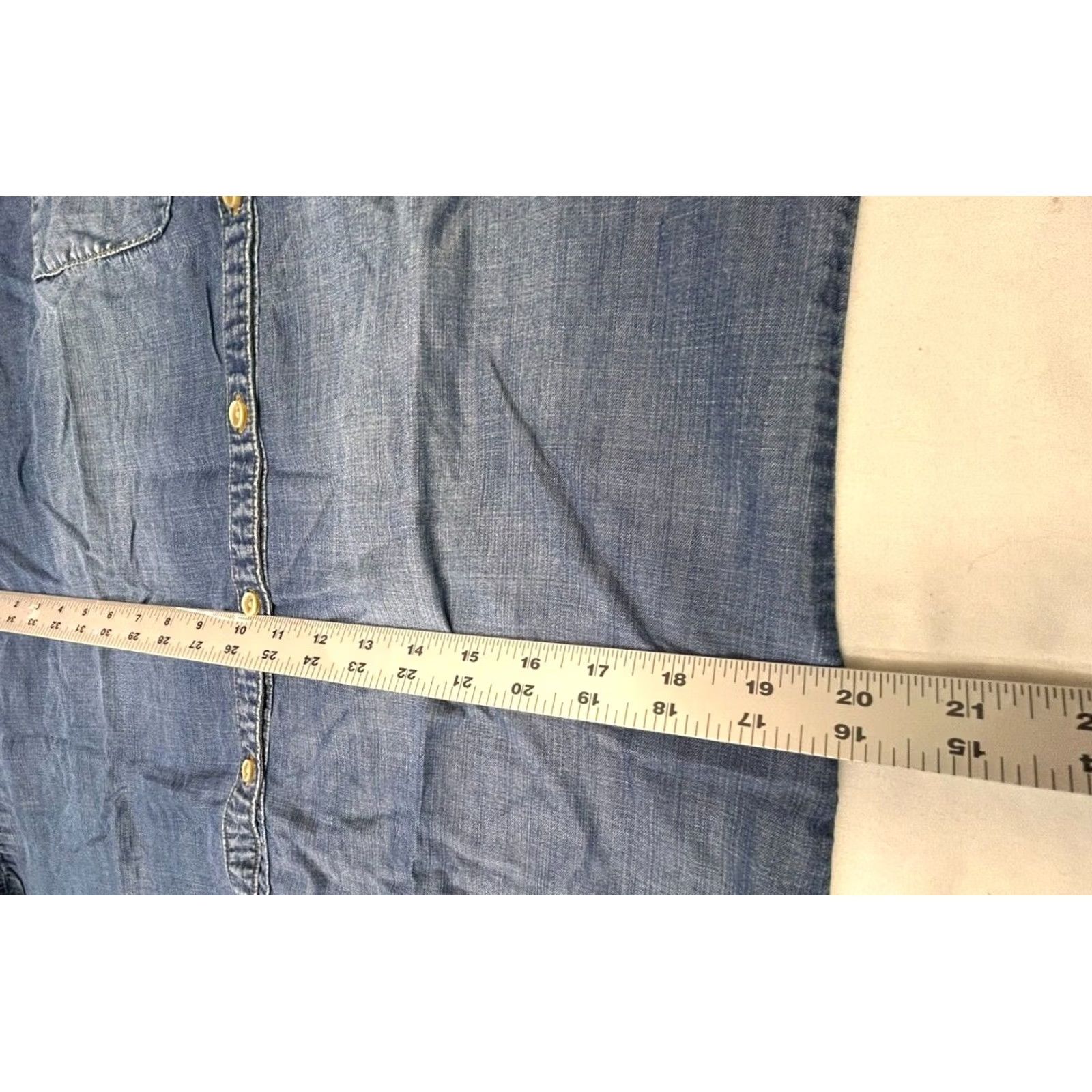 CLOT Cloth & Stone Womens Blue Chambray Button Down Dress Shirt Dress M Size M / US 6-8 / IT 42-44 - 6 Thumbnail