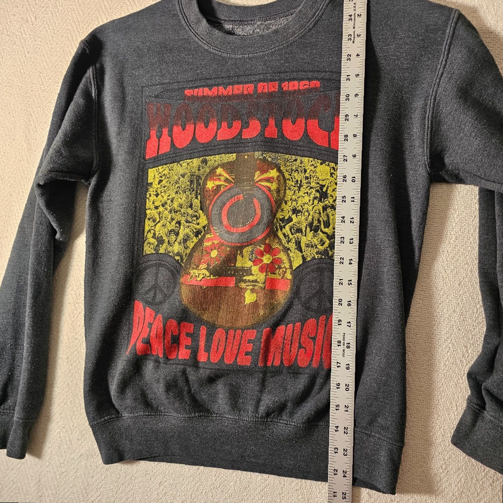 Vintage WOODSTOCK 1969 Sweater Life Clothing Co Gray Small Unisex Adults Long Sleeve Casual Size S / US 4 / IT 40 - 4 Thumbnail
