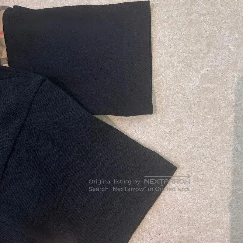 Burberry Black Cotton Women's Dress with Plaid Detail.