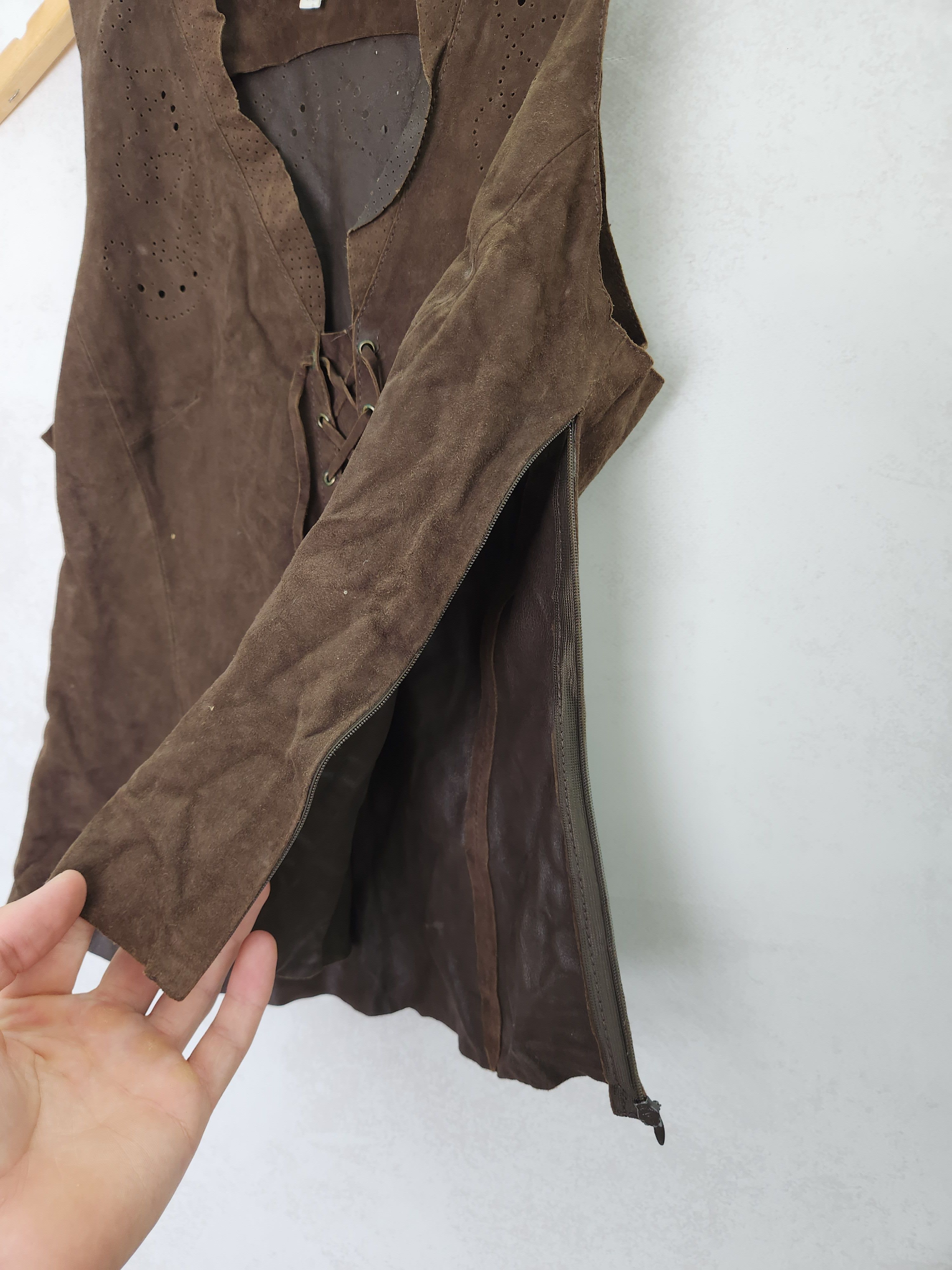 Kenzo Kenzo Jungle brown goat leather set skirt blazer vest Size M / US 6-8 / IT 42-44 - 14 Thumbnail