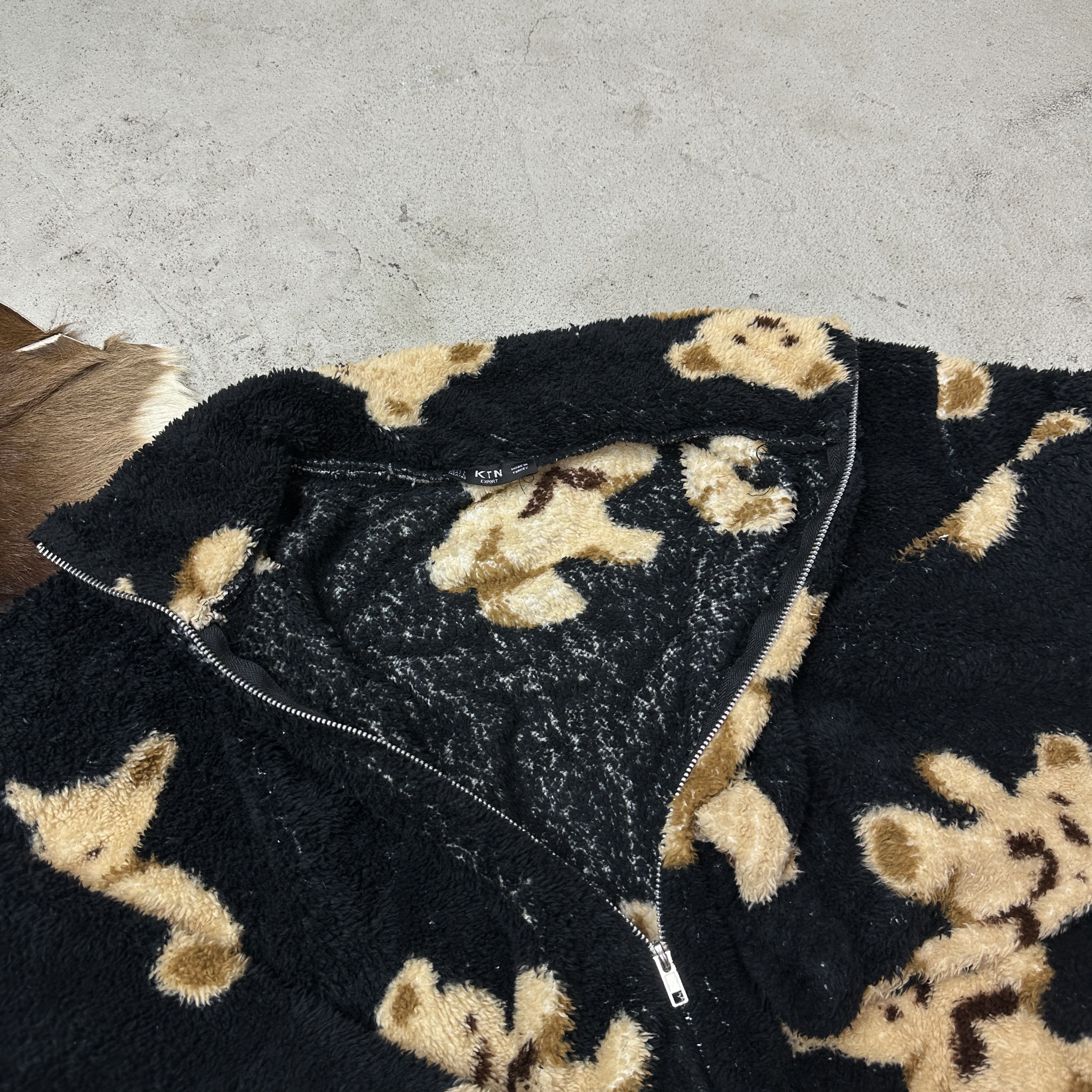 Vintage Vintage Teddy Bear Fleece Zipped Sweatshirt Y2K Size L / US 10 / IT 46 - 4 Thumbnail