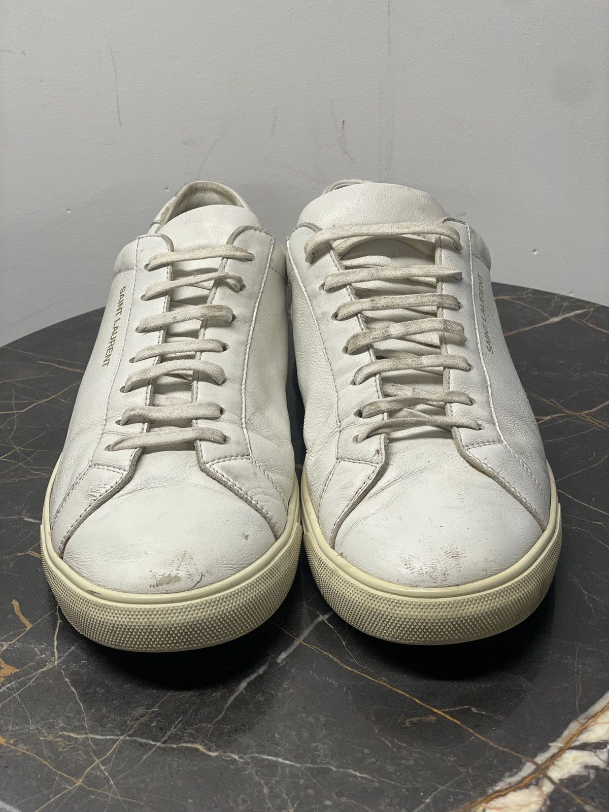 Saint Laurent Paris Andy Classic Leather Logo Sneaker Size US 12 / EU 45 - 2 Thumbnail