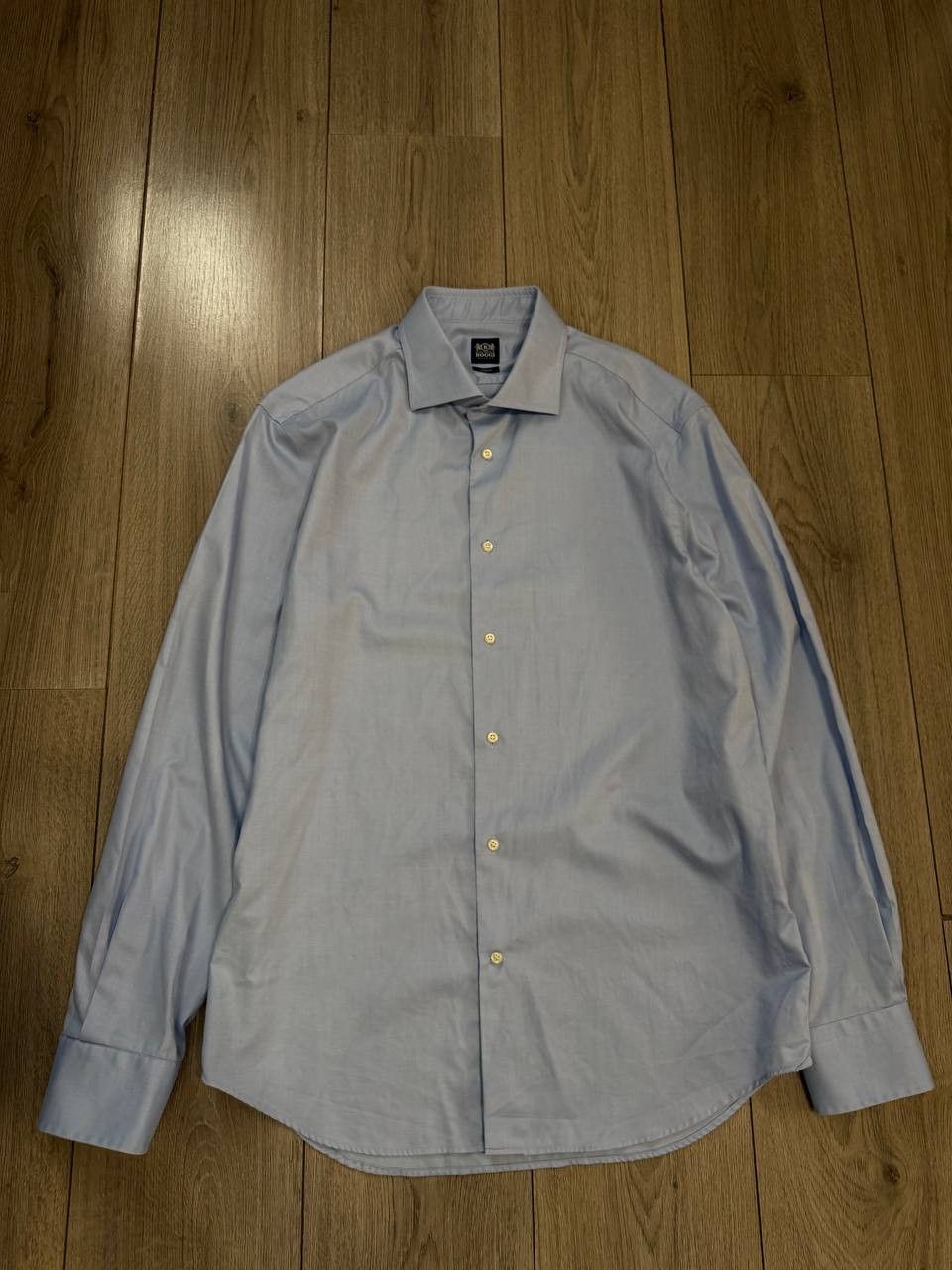 Boggi Luxury Boggi Milano Shirt Mens Size 43/17 Blue Solid Size US L / EU 52-54 / 3 - 1 Thumbnail