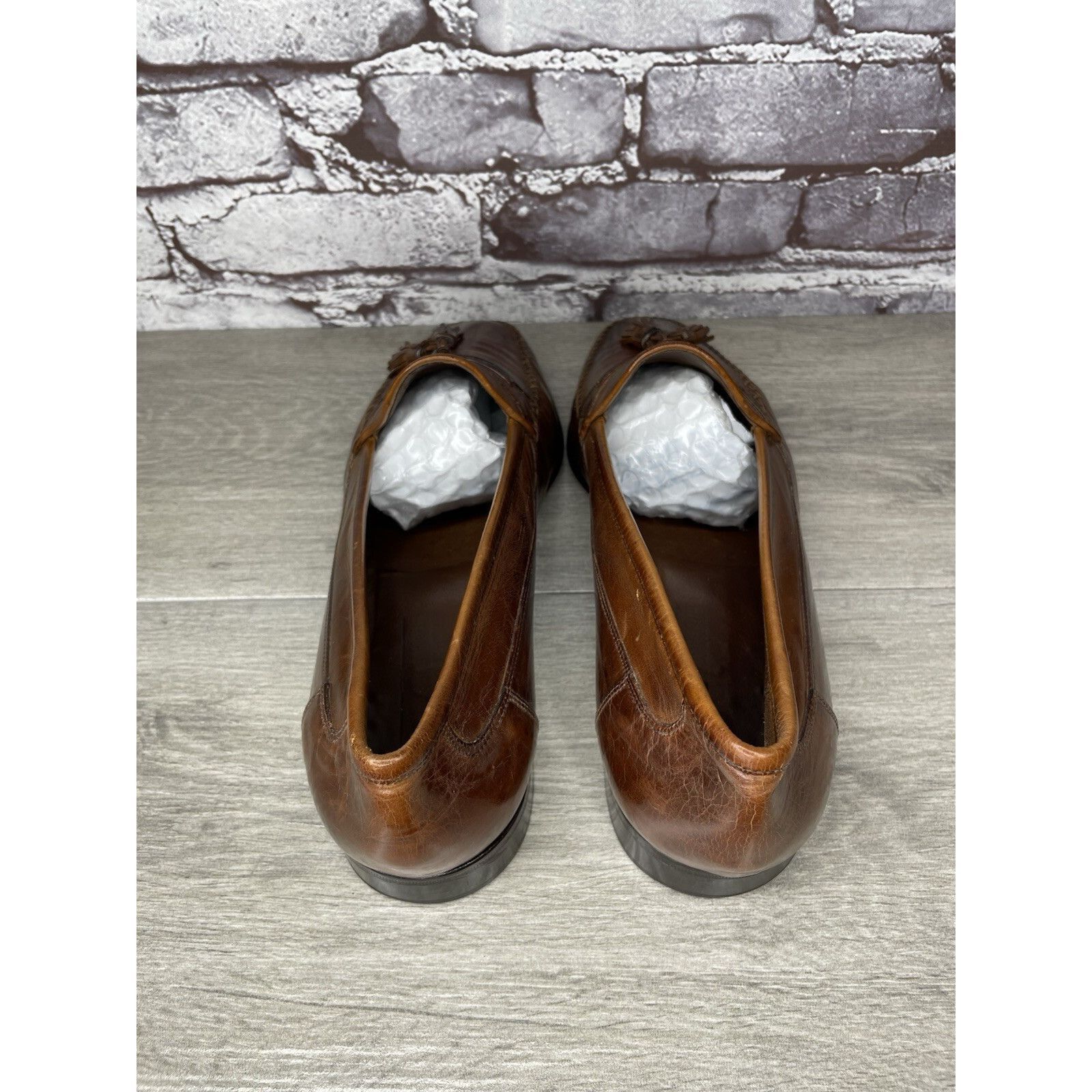 Johnston & Murphy Johnston & Murphy Brown Leather Handsewn Moc Tassel Loafers Size US 11 / EU 44 - 5 Thumbnail