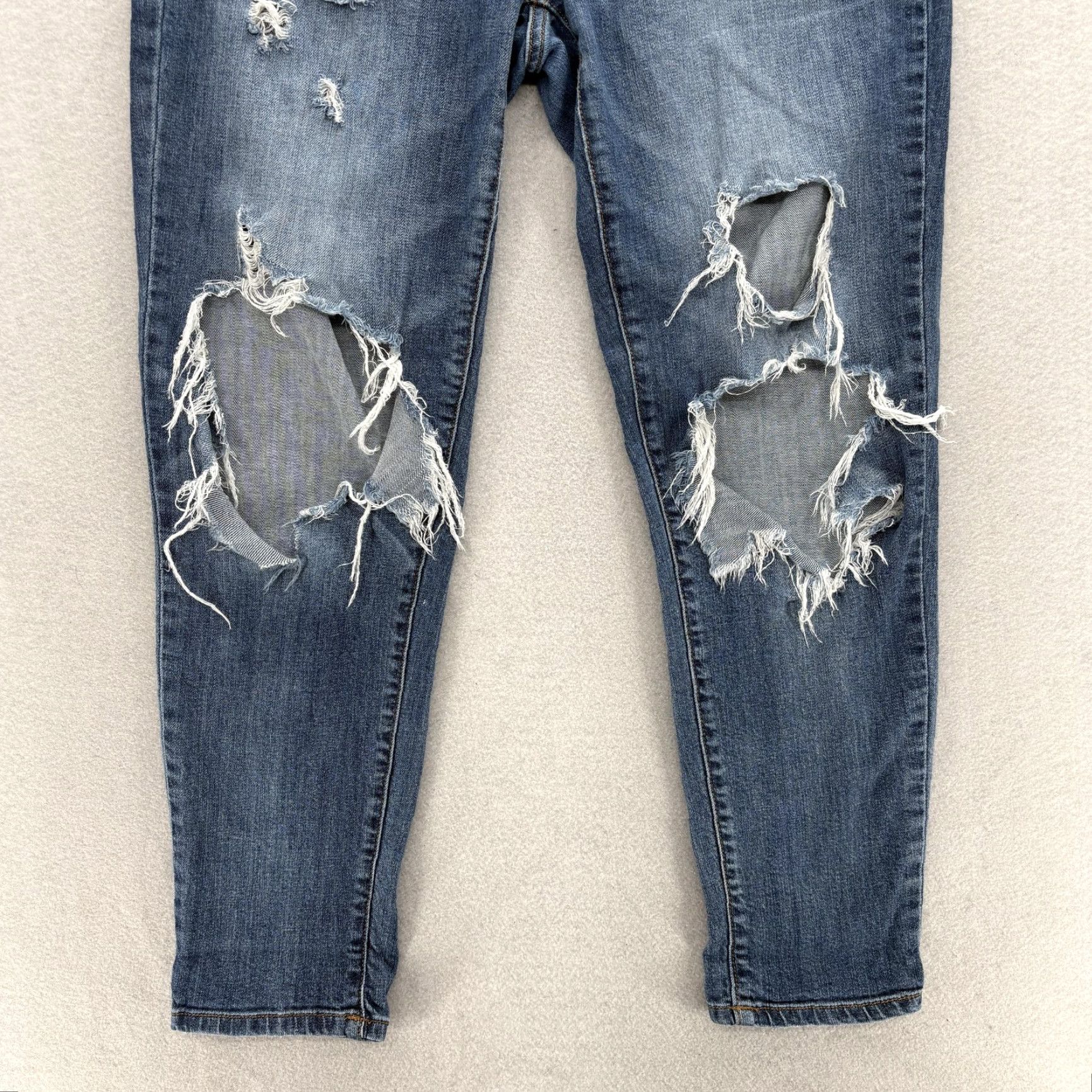 Denime Judy Blue Jeans Women 28 Distressed Stretch Denim Boyfriend Relaxed Mid Rise Blue 5-Pocket Zipper Button Pants Mens Womens Girls? Size 28" / US 6 / IT 42 - 3 Thumbnail