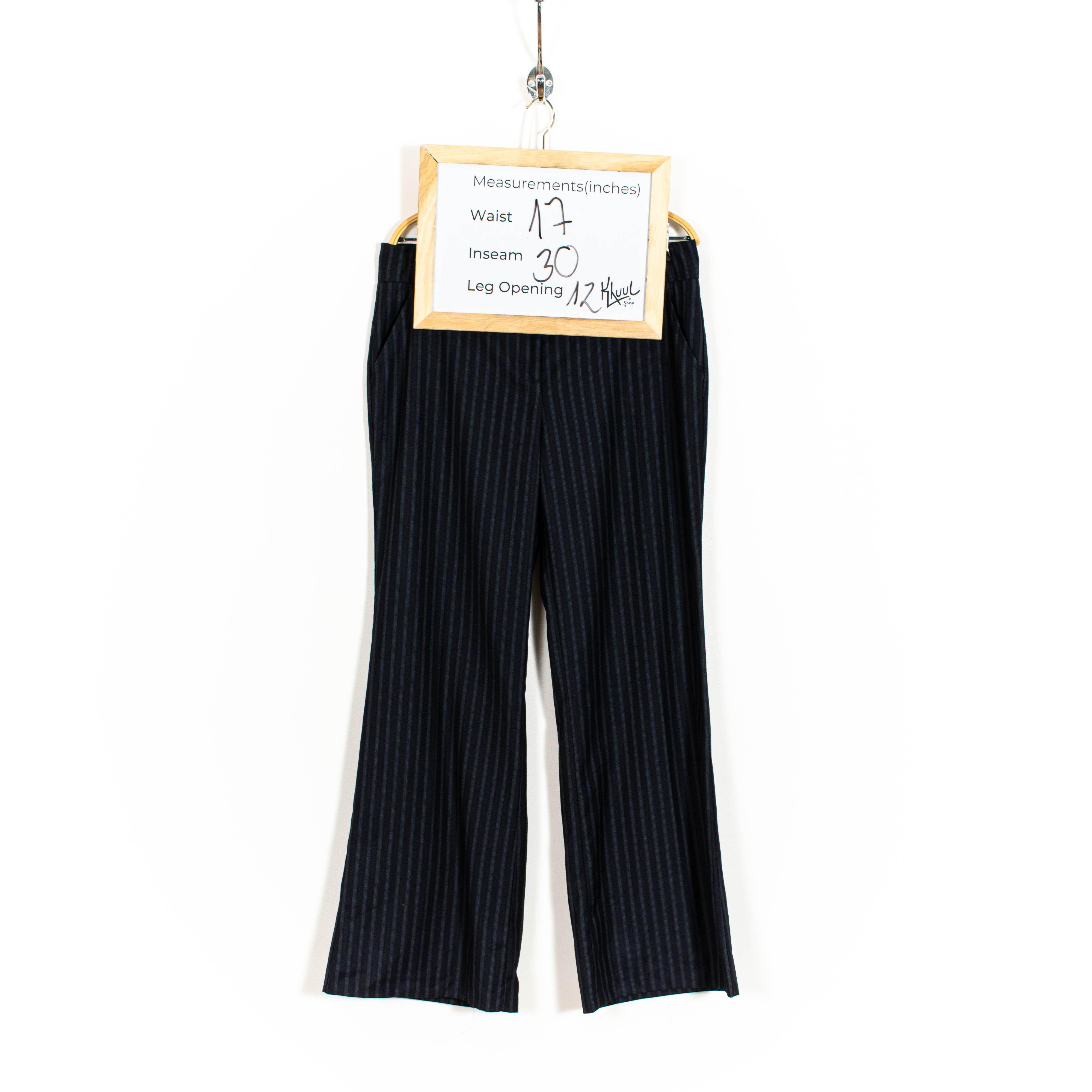 Vintage Black Pin Striped Zip Up Pants Size US 34 / EU 50 - 7 Thumbnail