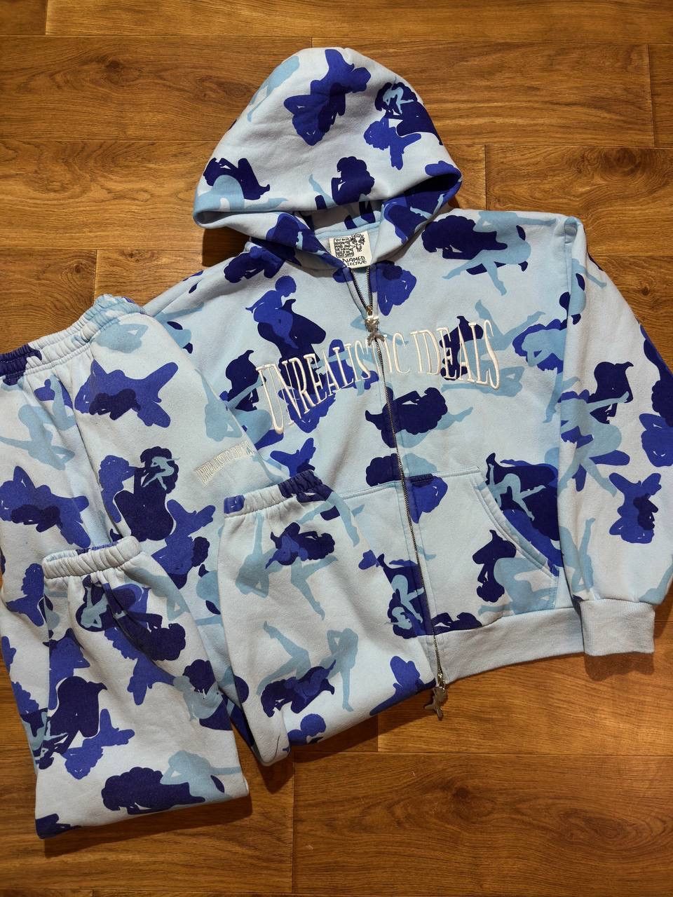 Named Collective Unrealistic Ideals Blue Camo Monogram Y2K