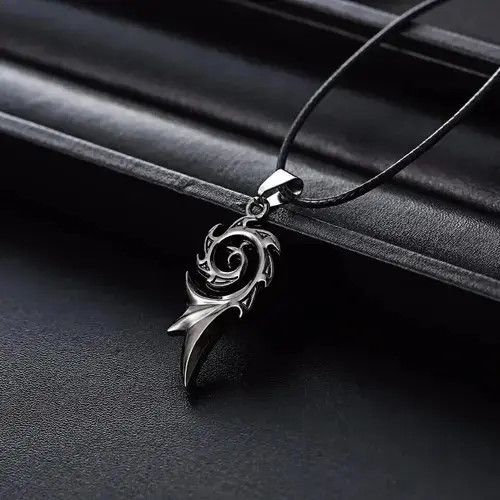 Jewelry Cool Leather Chain Pendant Necklace Size ONE SIZE - 2 Thumbnail