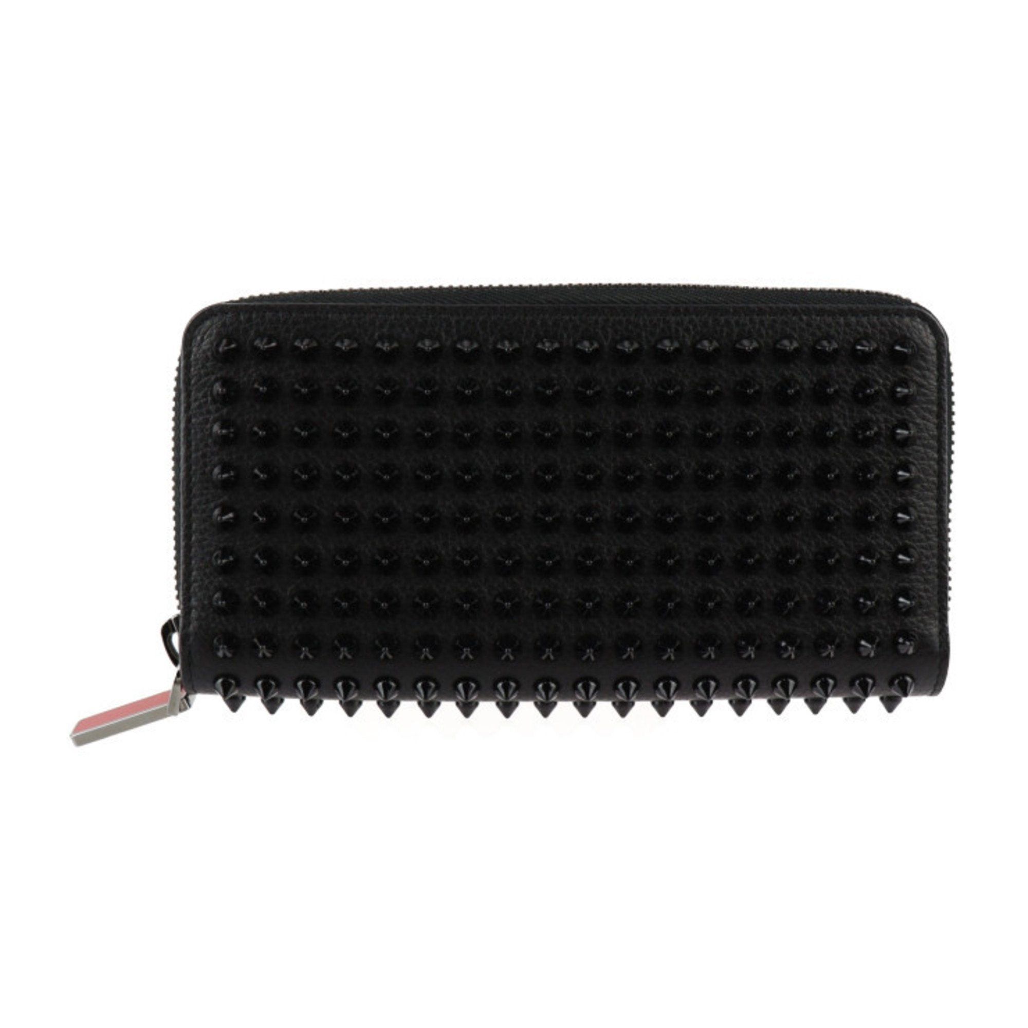 image of Vintage Christian Louboutin Panettone Long Wallet 1165044 Calf Leather Black Round Spike Studs, Wom