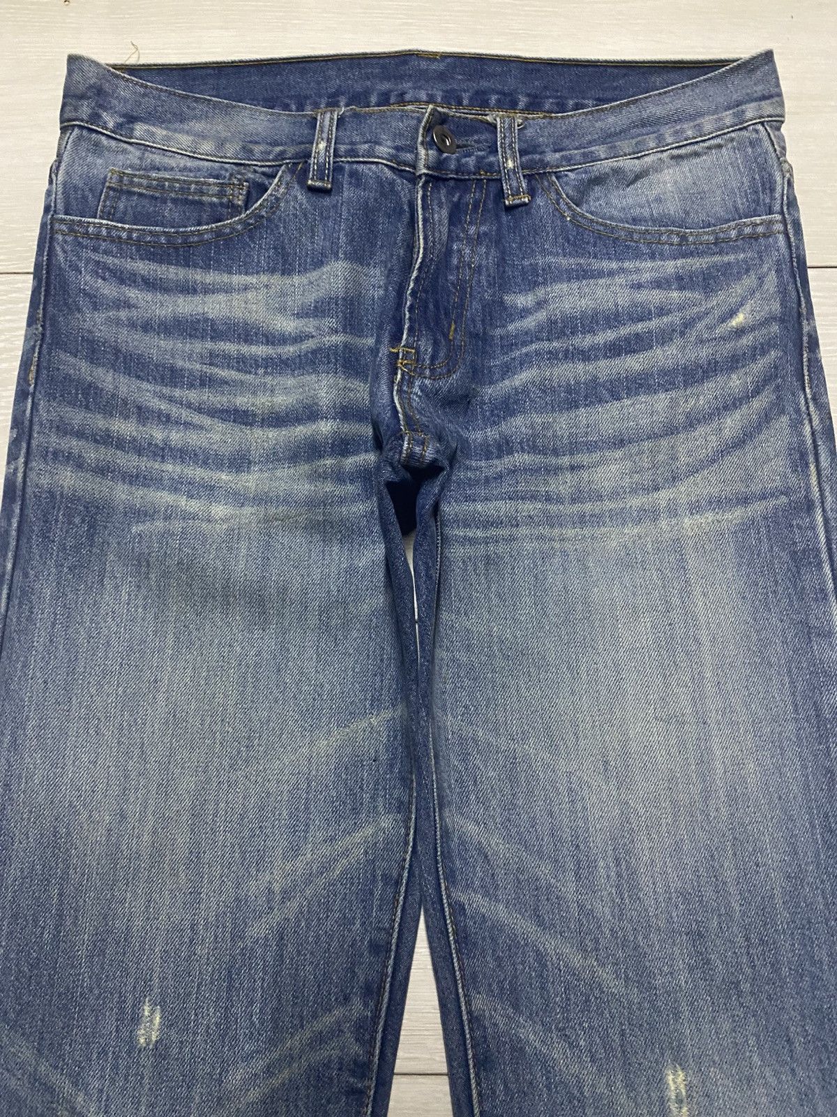 Japanese Brand Vintage Japanese Brand Whisker Distressed Skinny Jeans Size US 32 / EU 48 - 3 Thumbnail