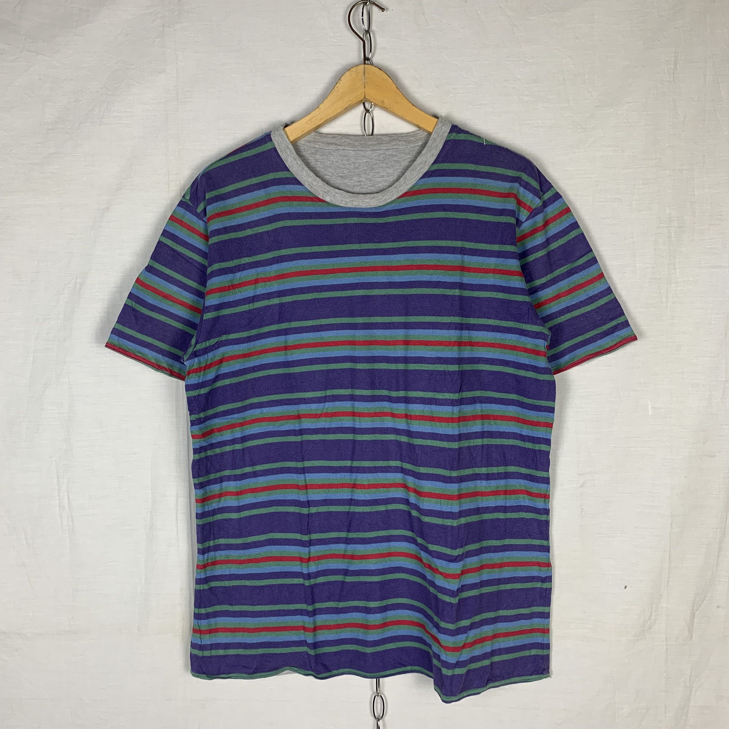 J.Crew J.Crew Reversible Tshirt Striped Rainbow Multicolor Size US M / EU 48-50 / 2 - 1 Thumbnail