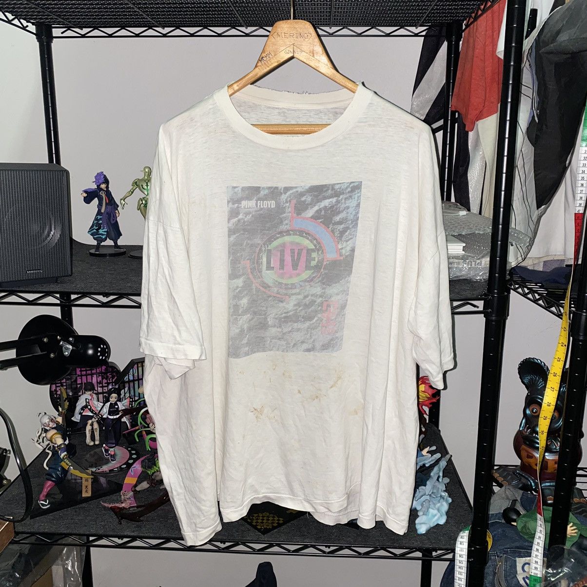 image of Vintage 90's Pink Floyd Bootleg T-Shirt in White, Men's (Size 2XL)
