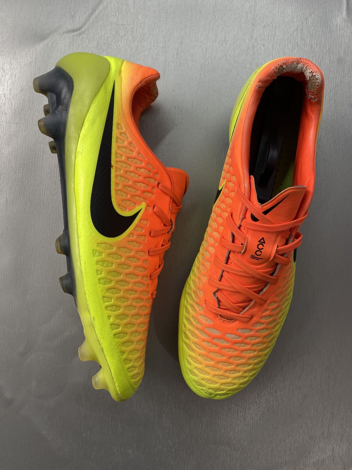 Nike Nike Magista Opus FG Elite Crimson Citrus Soccer Cleats Size US 12 / EU 45 - 3 Thumbnail