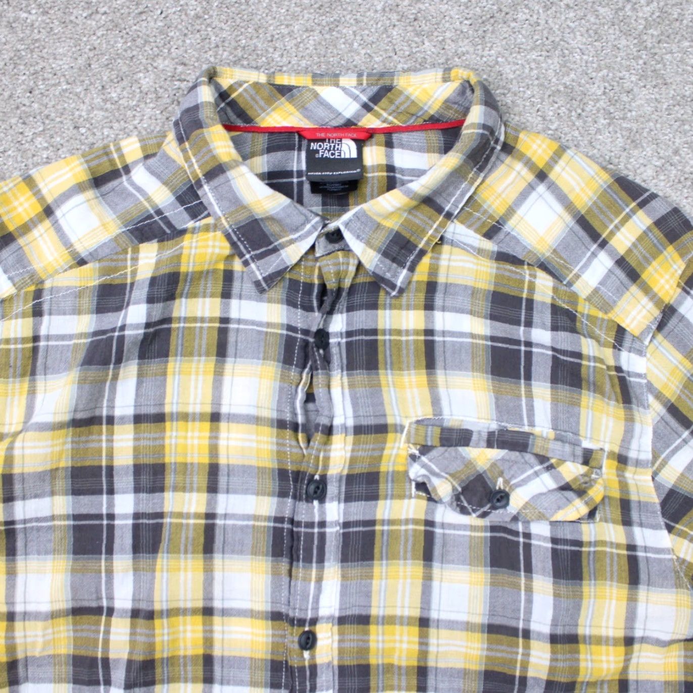 The North Face The North Face Shirt Mens XL Yellow/Gray Plaid 100% Cotton Short Sleeve Button Size US XL / EU 56 / 4 - 4 Thumbnail