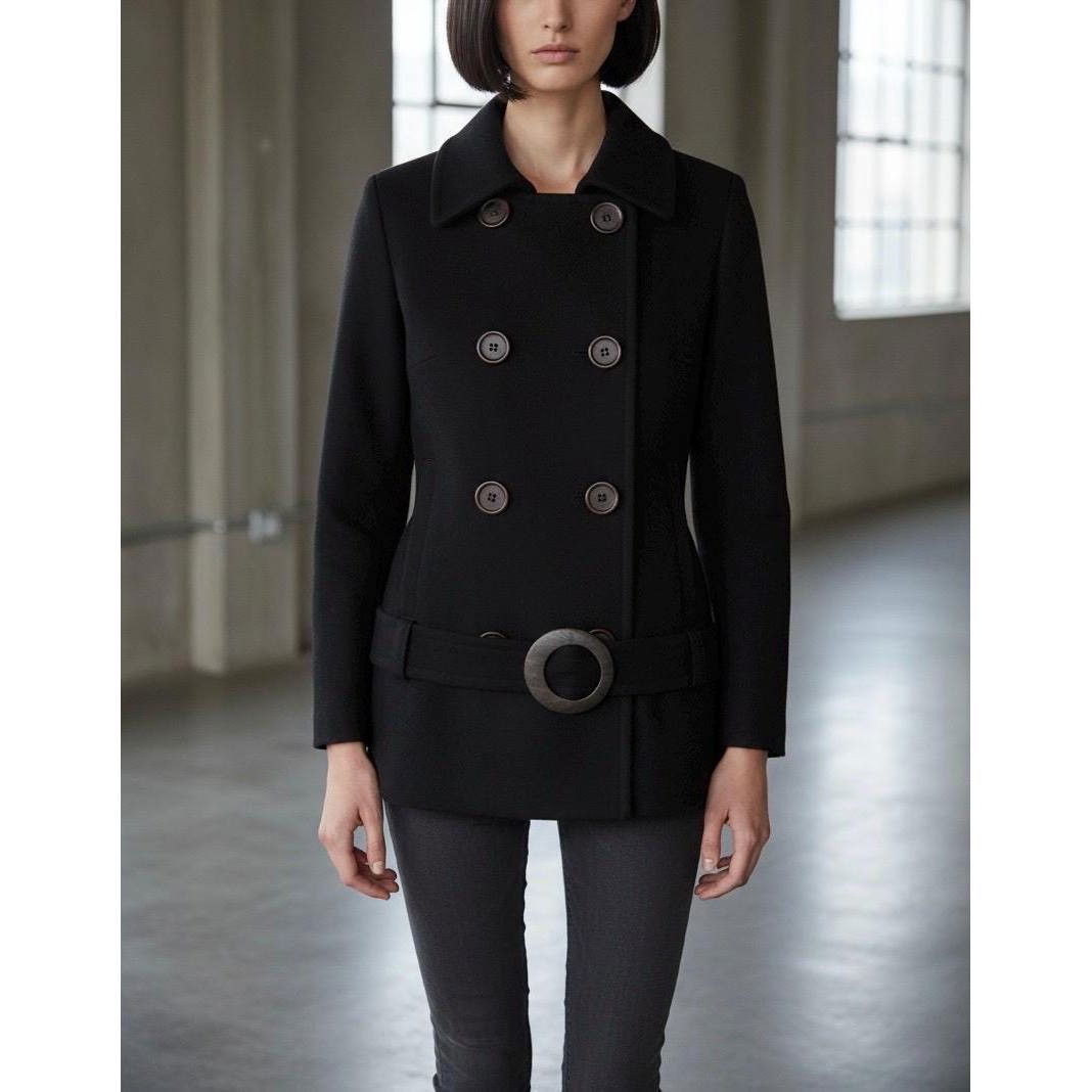 The Cop Copine Wool Big Button Belted Coat