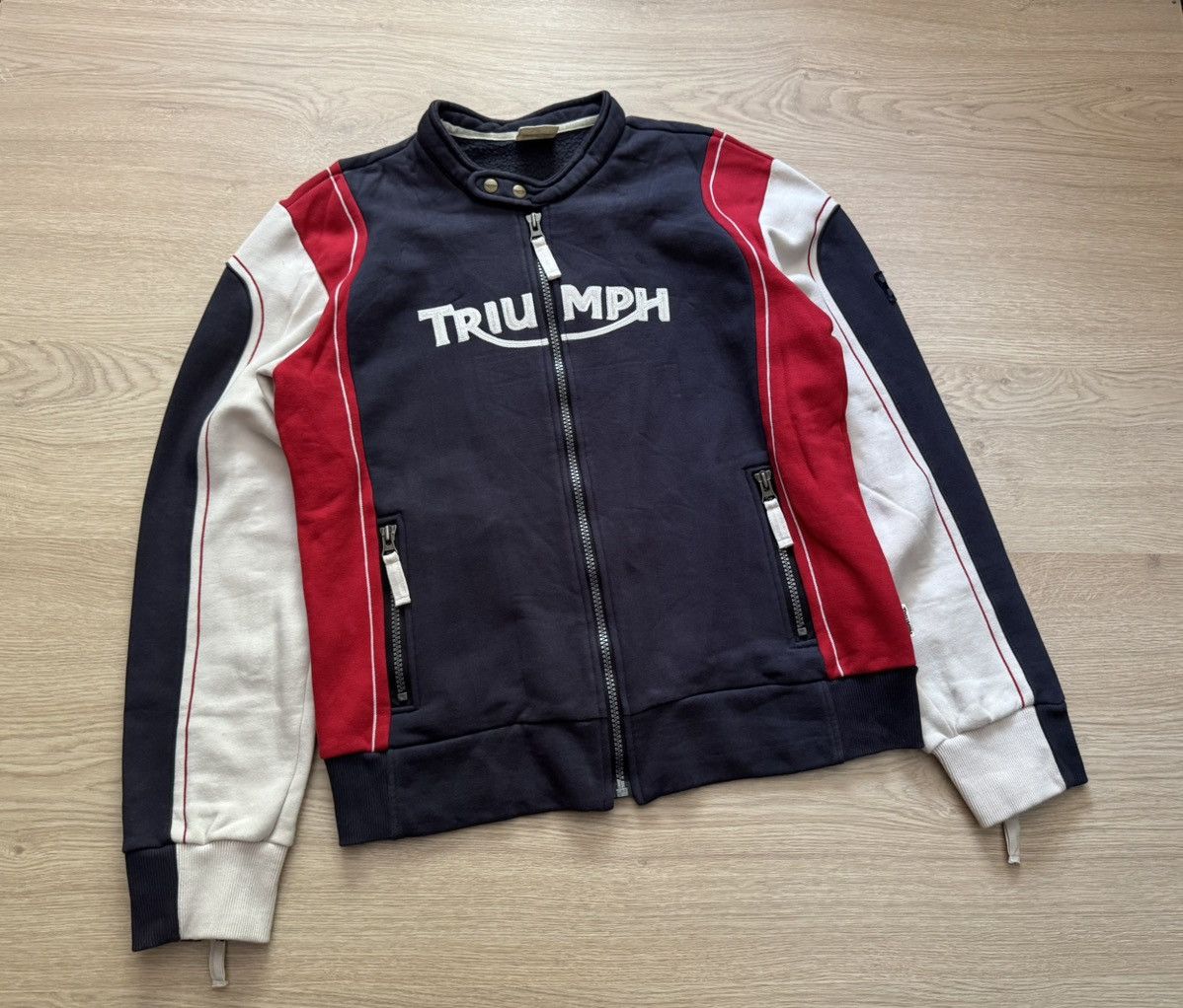 Vintage Triumph y2k Motorcycle Racing Full Zip Long Sleeve