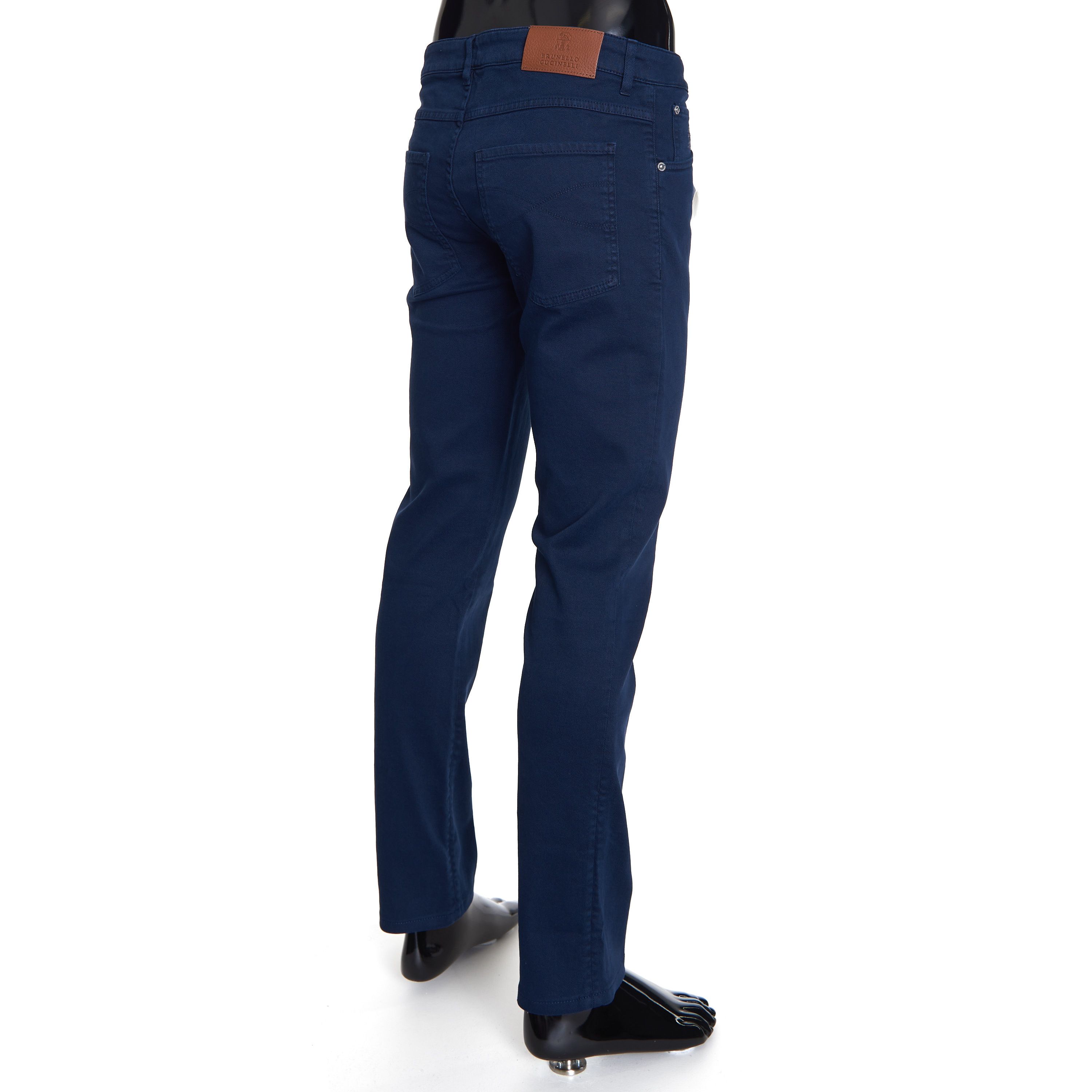 Brunello Cucinelli Navy Blue Stretch Denim Trousers - Slim Fit, Five-Pocket Size US 42 / EU 58 - 6 Thumbnail