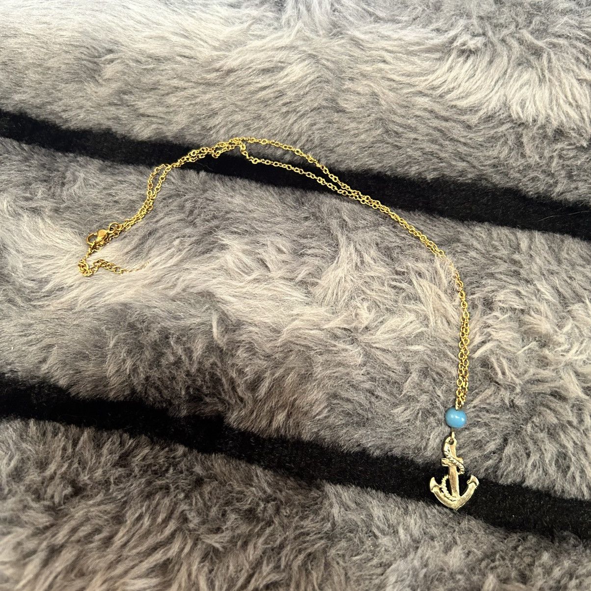 Vintage Handcrafted vintage anchor pendant on chain necklace Size ONE SIZE - 7 Thumbnail