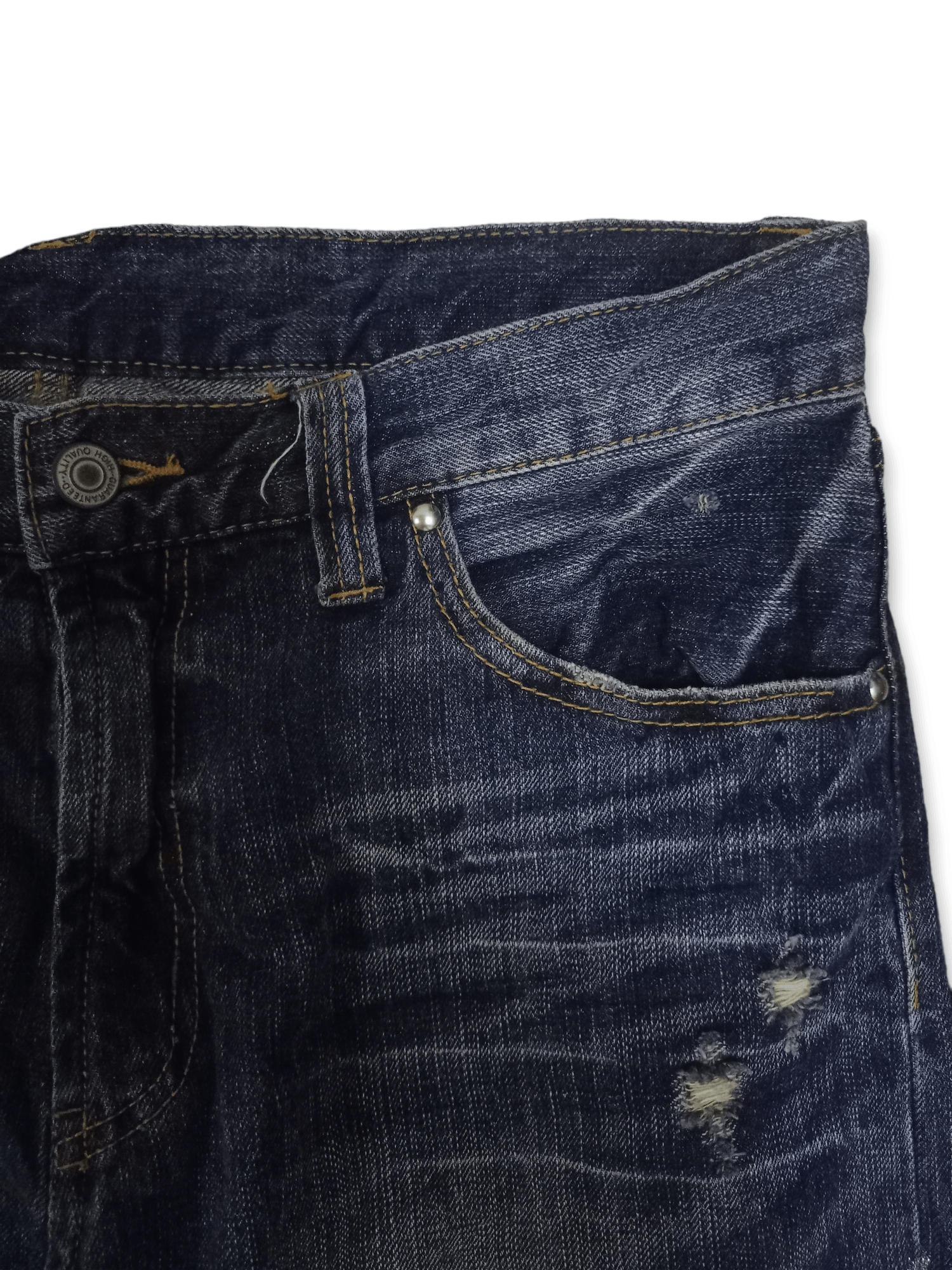 Japanese Brand Vintage Japanese Brand Indigo Wash Distressed Loose Jeans Size US 33 - 5 Thumbnail
