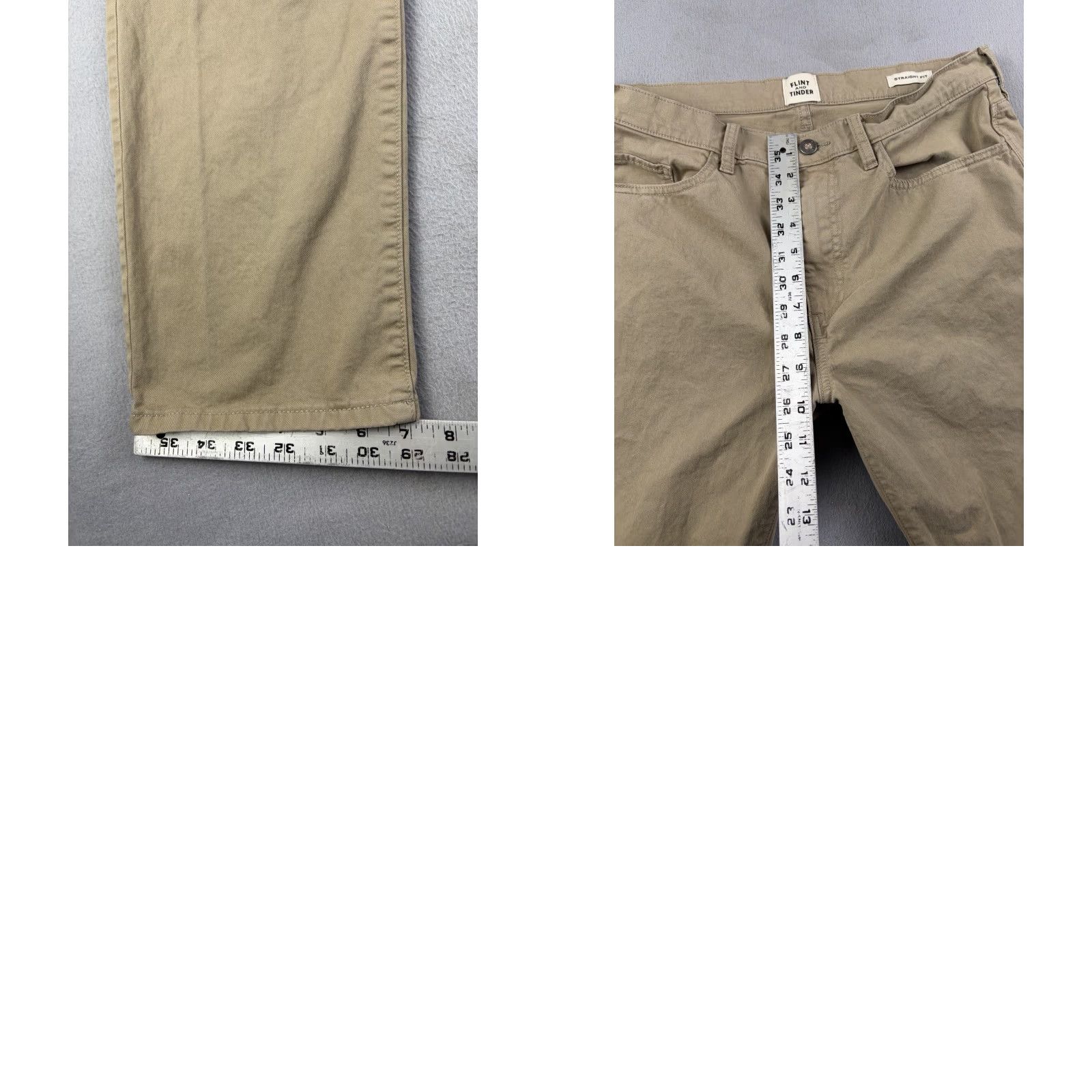 Flint And Tinder Flint and Tinder Pants Mens 33x30 Khaki Brown Tapered Fit Stretch Chino Casual Size US 33 - 8 Thumbnail