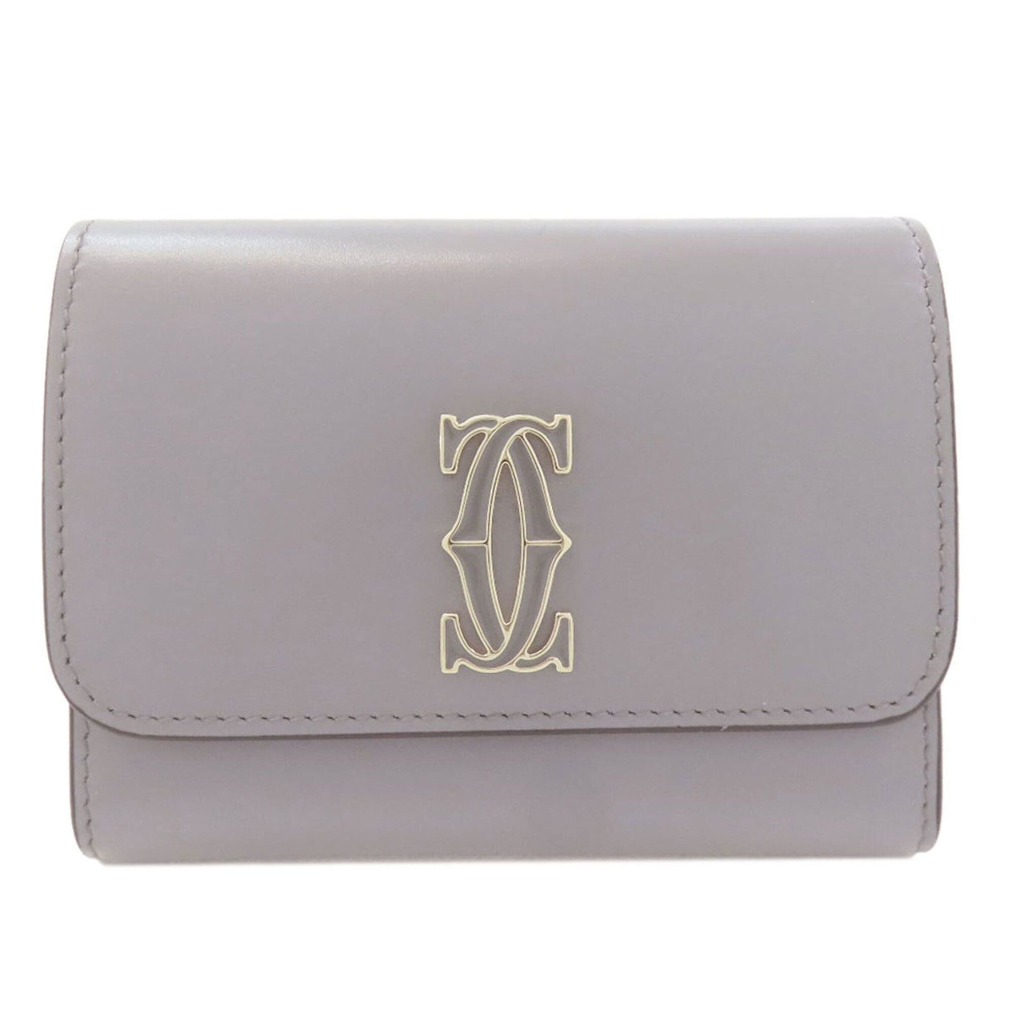 Cartier Cartier Double C de Compact Wallet, Bi-fold Leather, Women's Size ONE SIZE - 1 Thumbnail