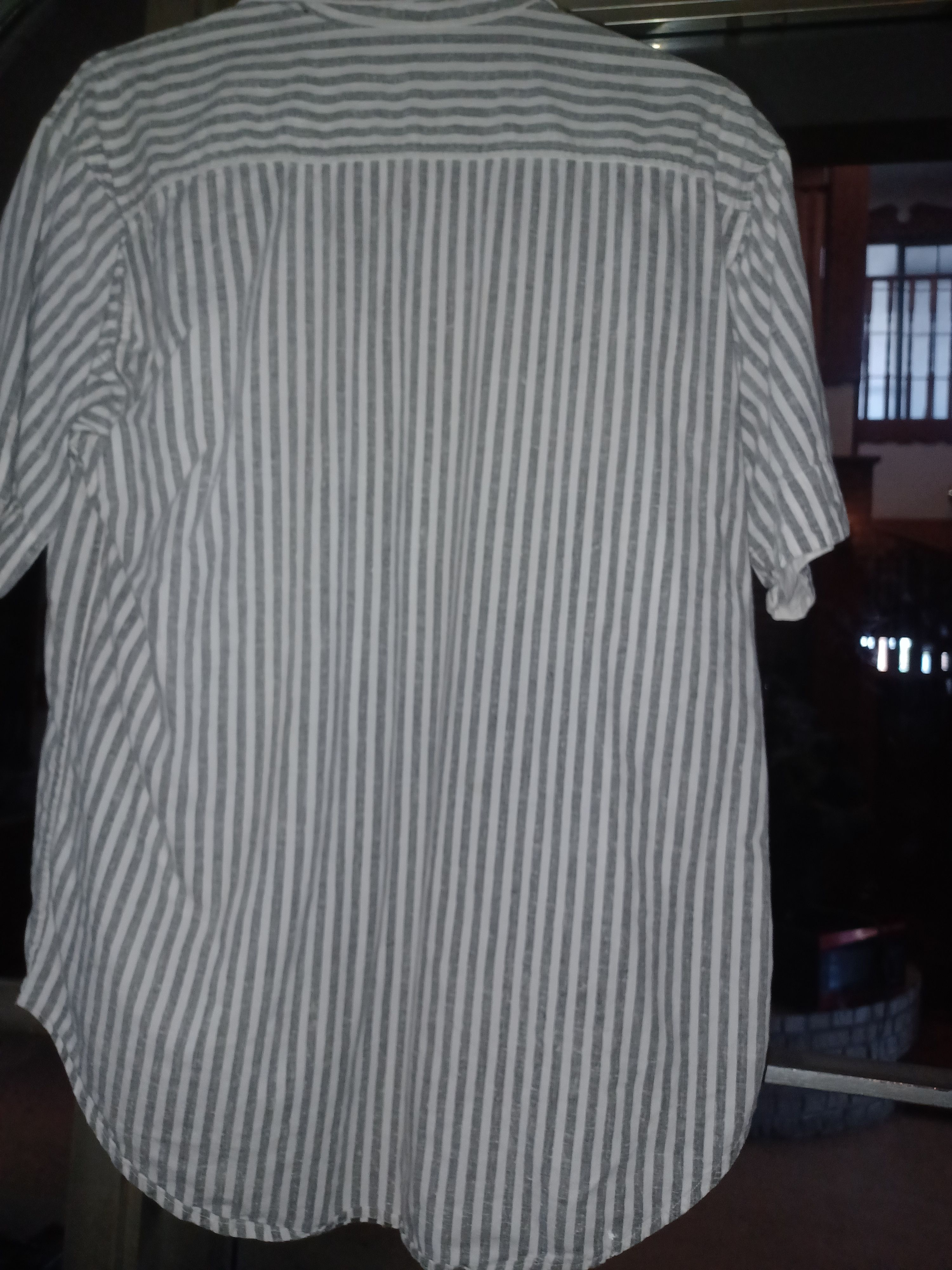 Other Men's Button-Up Shirt Medium Gray & White Stripes Size US M / EU 48-50 / 2 - 3 Thumbnail