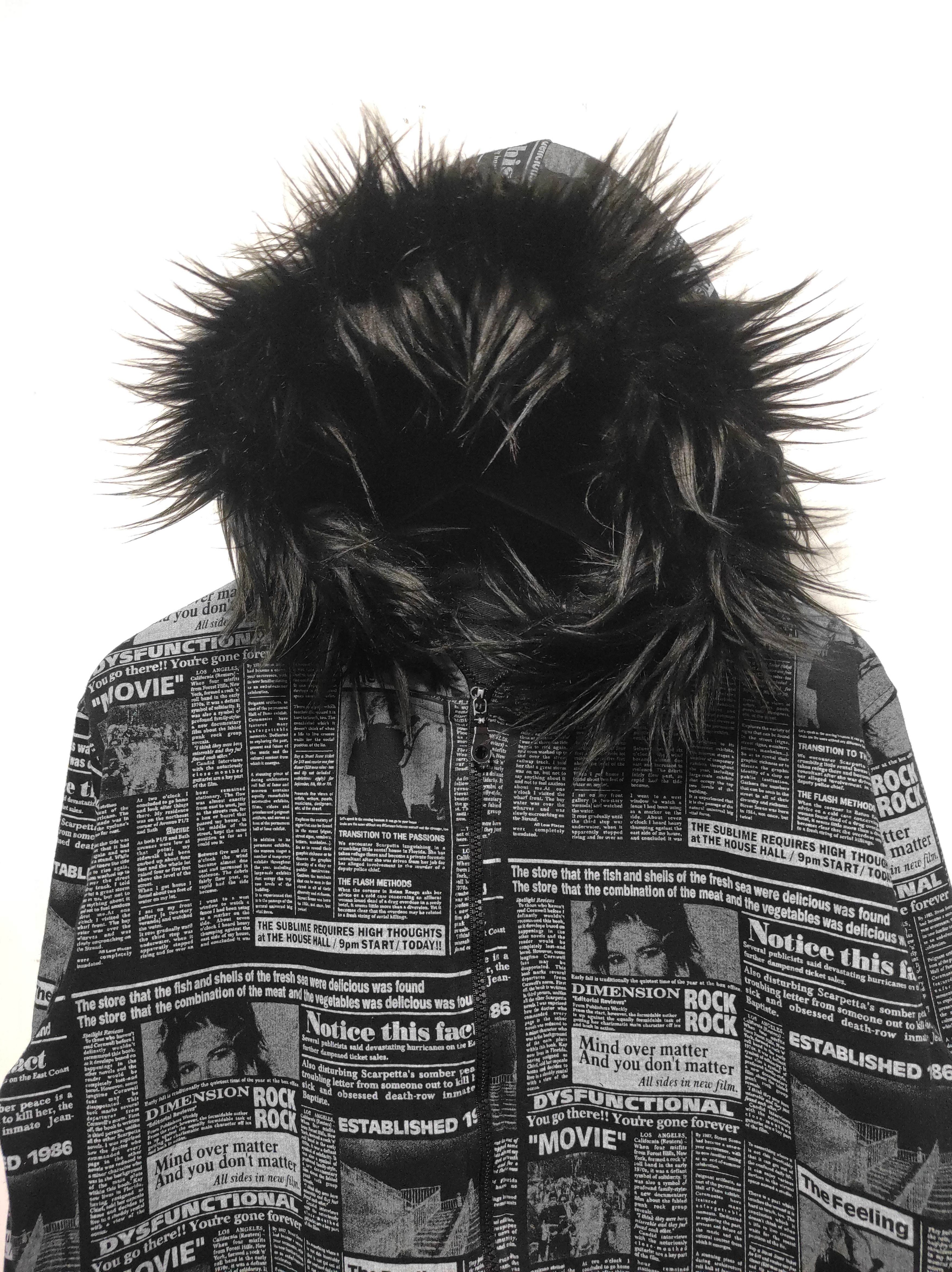 Hysteric Glamour Commontage Newspapper Zip Fur Hoodie LGB IfSixWasNine style Size US L / EU 52-54 / 3 - 3 Thumbnail