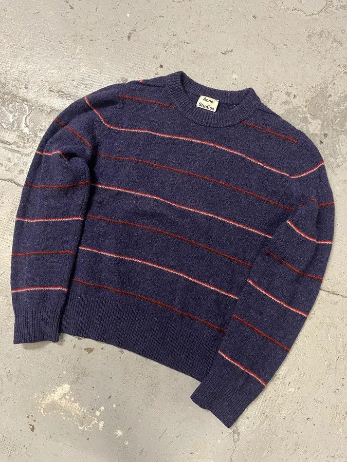Acne Studios × Vintage AW2018 Acne Studios Blue Wool Striped Sweater Size US L / EU 52-54 / 3 - 5 Thumbnail