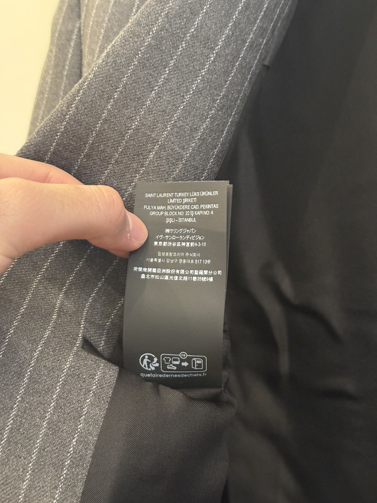 Saint Laurent Paris Oversized Pinstripe Double Breasted Blazer Size 50R - 11 Thumbnail