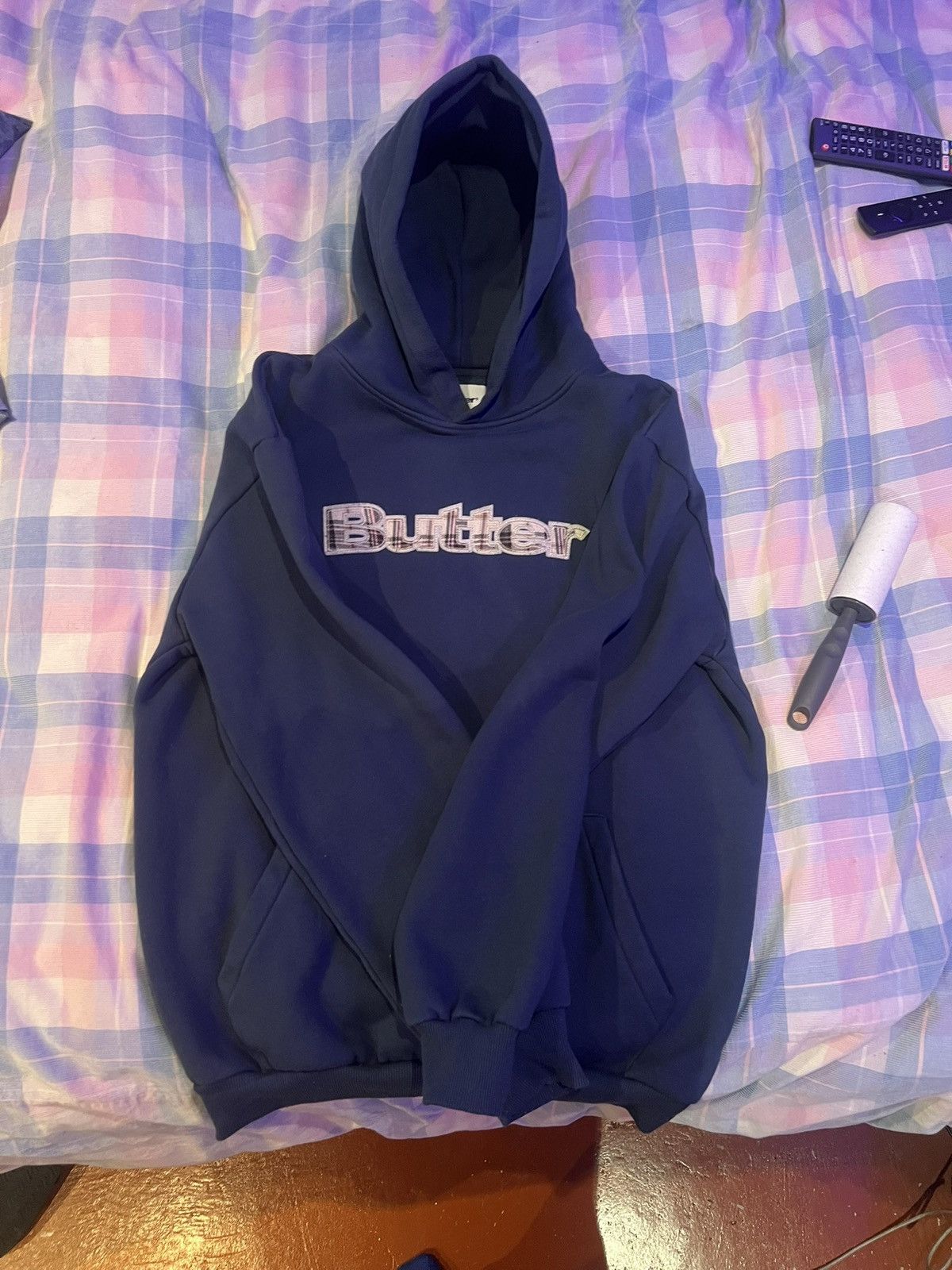 Butter Goods BUTTER HOODIE GOODS PLAID APPLIQUE PO HOODIE SLATE BLUE Size US S / EU 44-46 / 1 - 2 Thumbnail