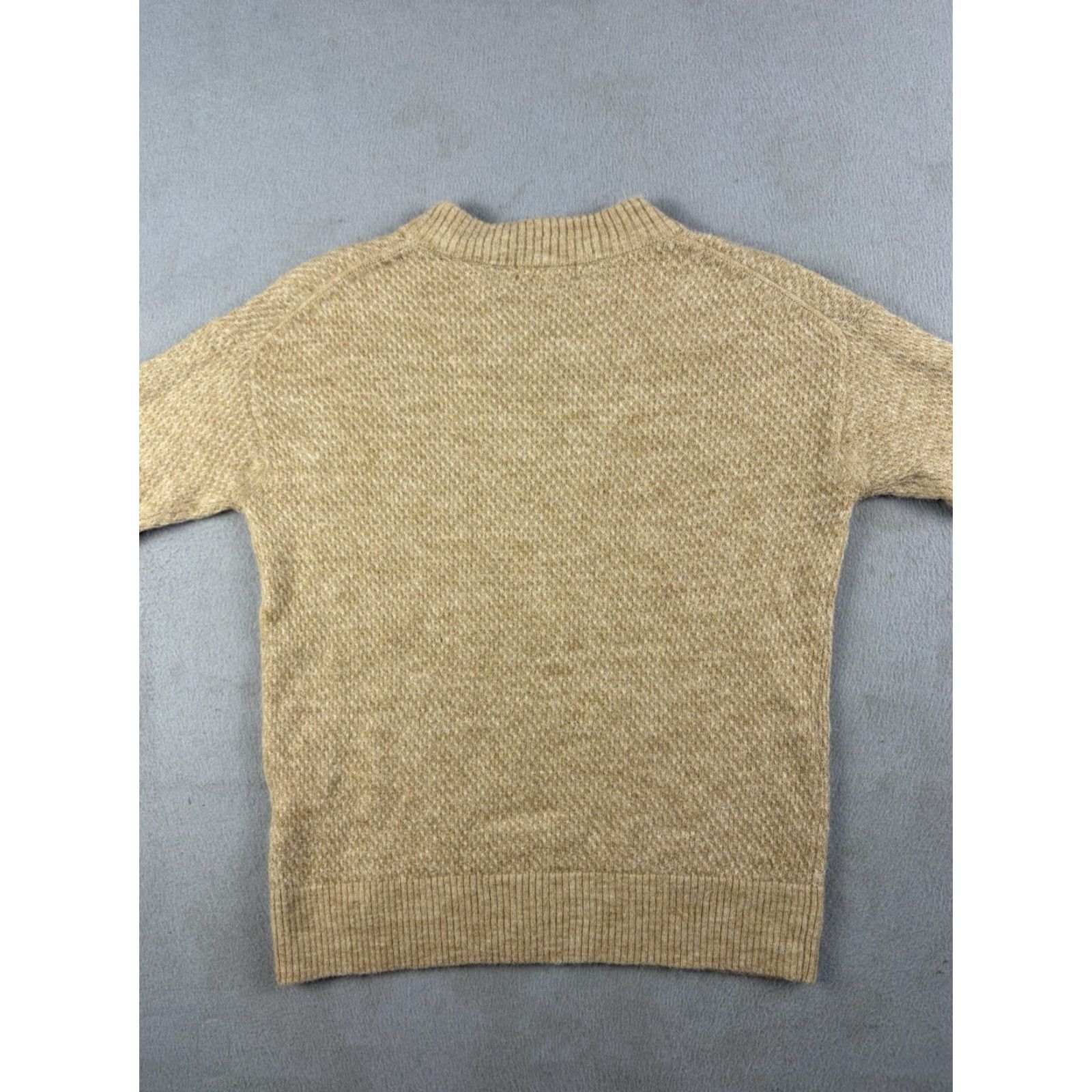 Quince Quince Sweater Women XS Camel Brown Alpaca Wool Cashmere Diamond Stitch Crew Neck Long Sleeve Pullover Knit Lightweight Logo Classic Preppy Size XS / US 0-2 / IT 36-38 - 4 Thumbnail