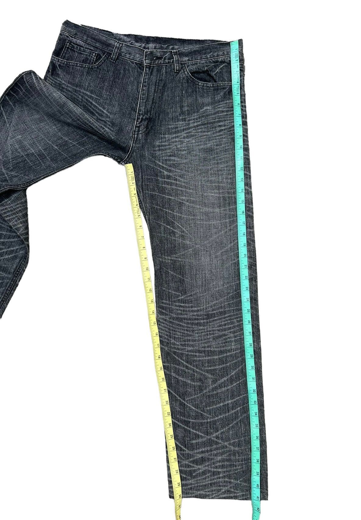 Lad Musician Vintage LAD MUSICIAN Japan Striped Fade Black Denim Jeans Size US 33 - 5 Thumbnail